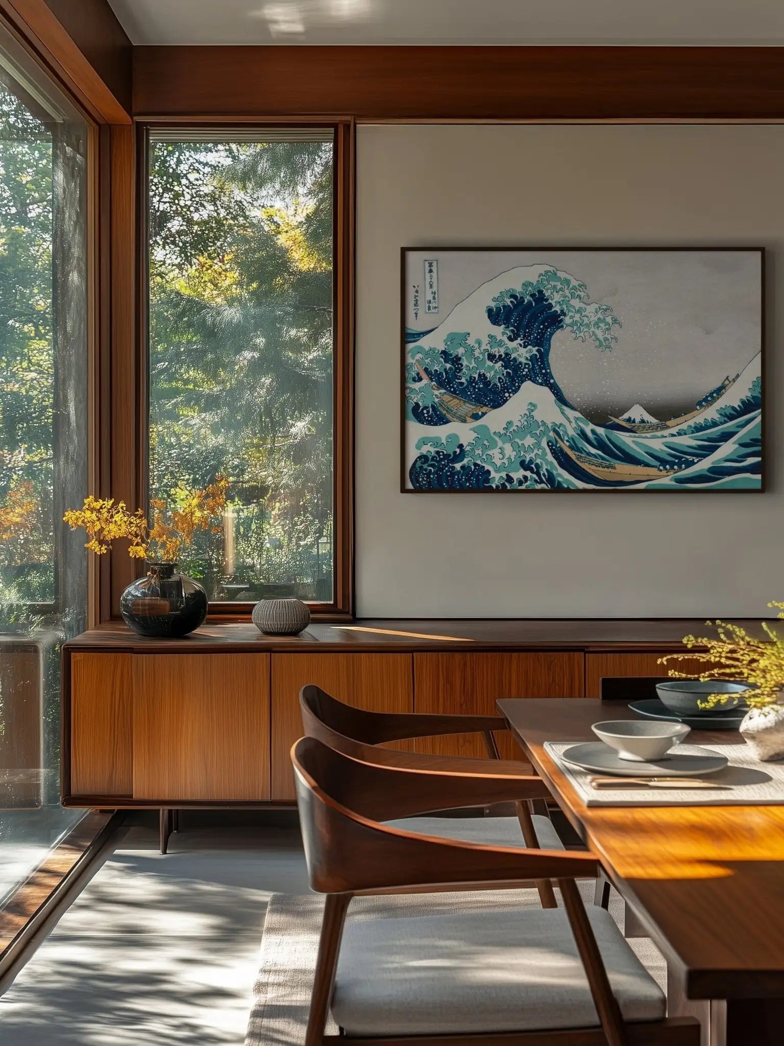 Die große Welle vor Kanagawa - Gerahmte Eleganz - HINORI