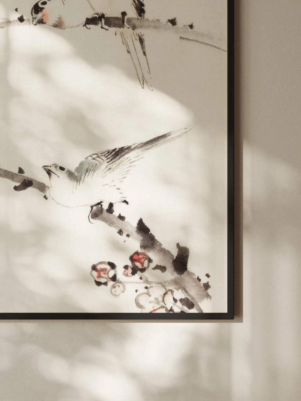 Drei Vögel auf Zweigen - Gerahmte Eleganz - HINORI