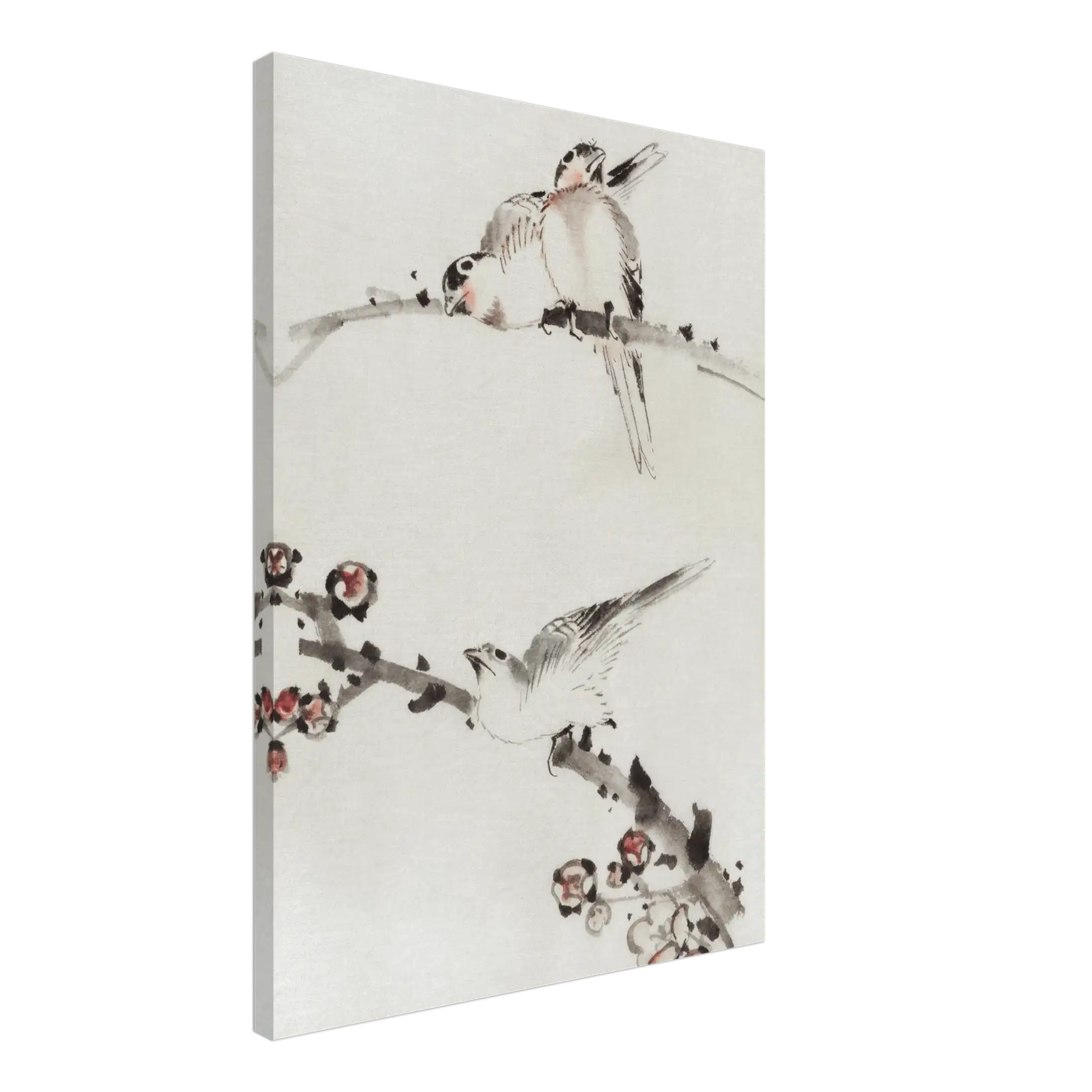 Drei Vögel auf Zweigen - Leinwand Edition - HINORI