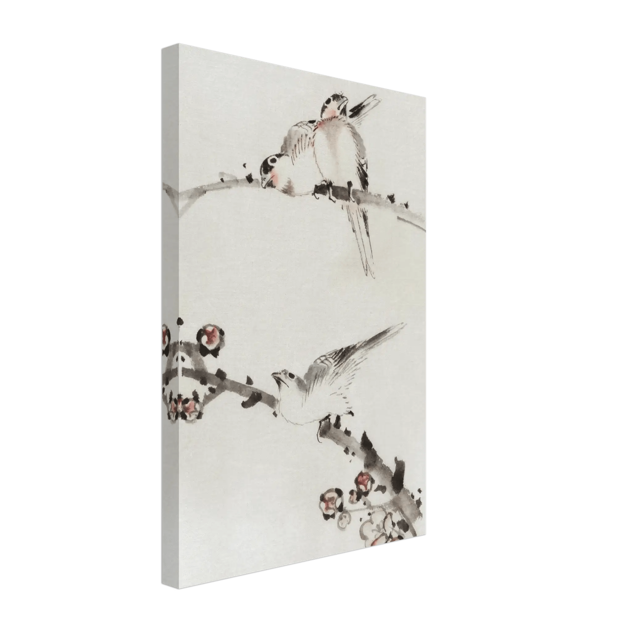 Drei Vögel auf Zweigen - Leinwand Edition - HINORI