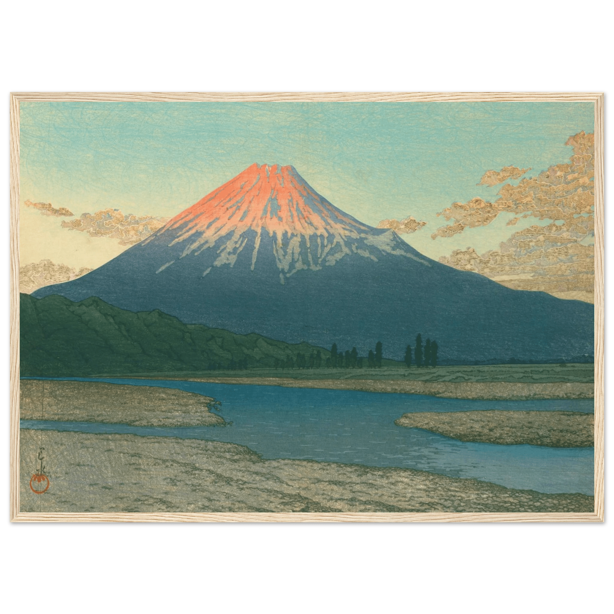Fuji bei Sonnenaufgang - Gerahmte Eleganz - HINORI