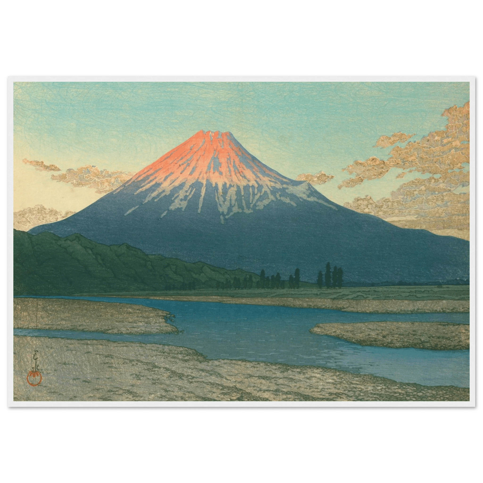 Fuji bei Sonnenaufgang - Gerahmte Eleganz - HINORI