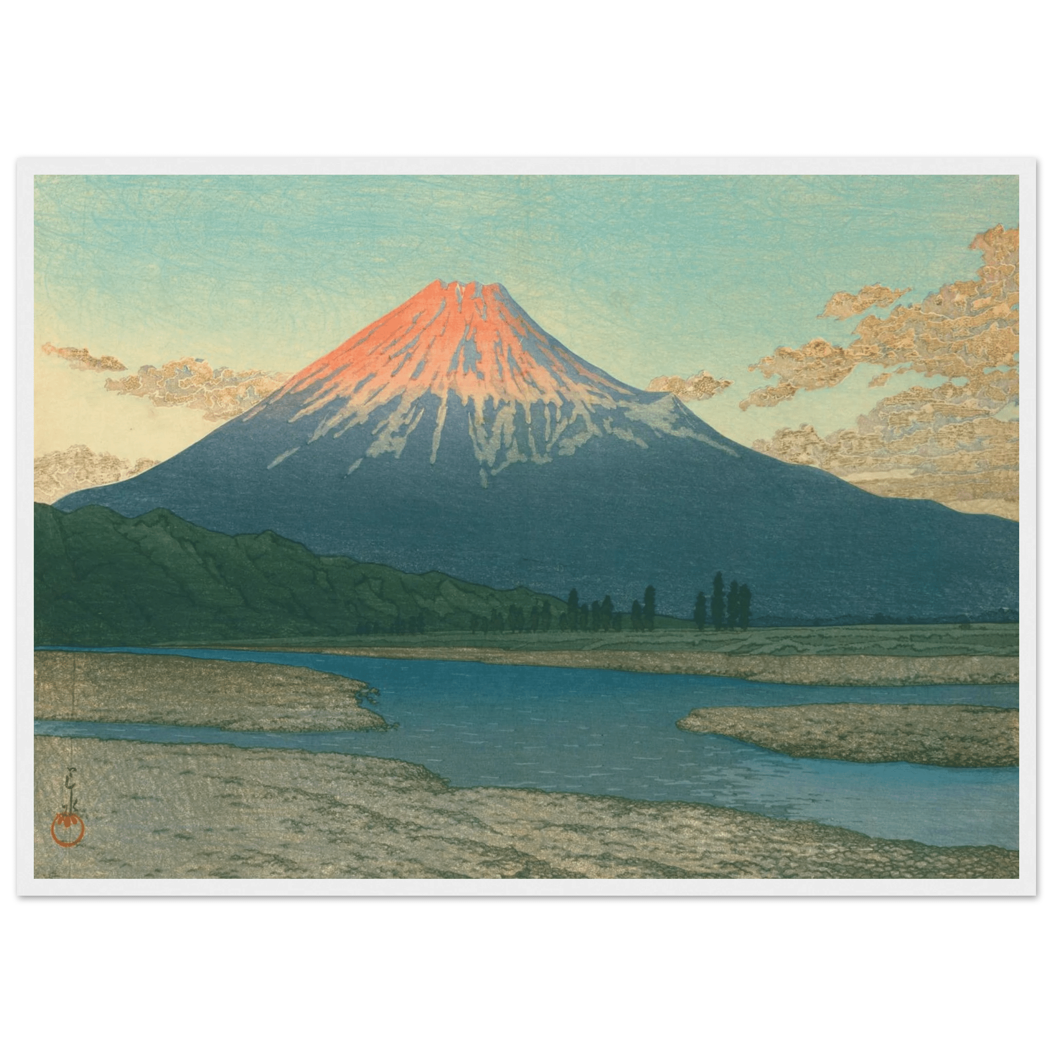 Fuji bei Sonnenaufgang - Gerahmte Eleganz - HINORI