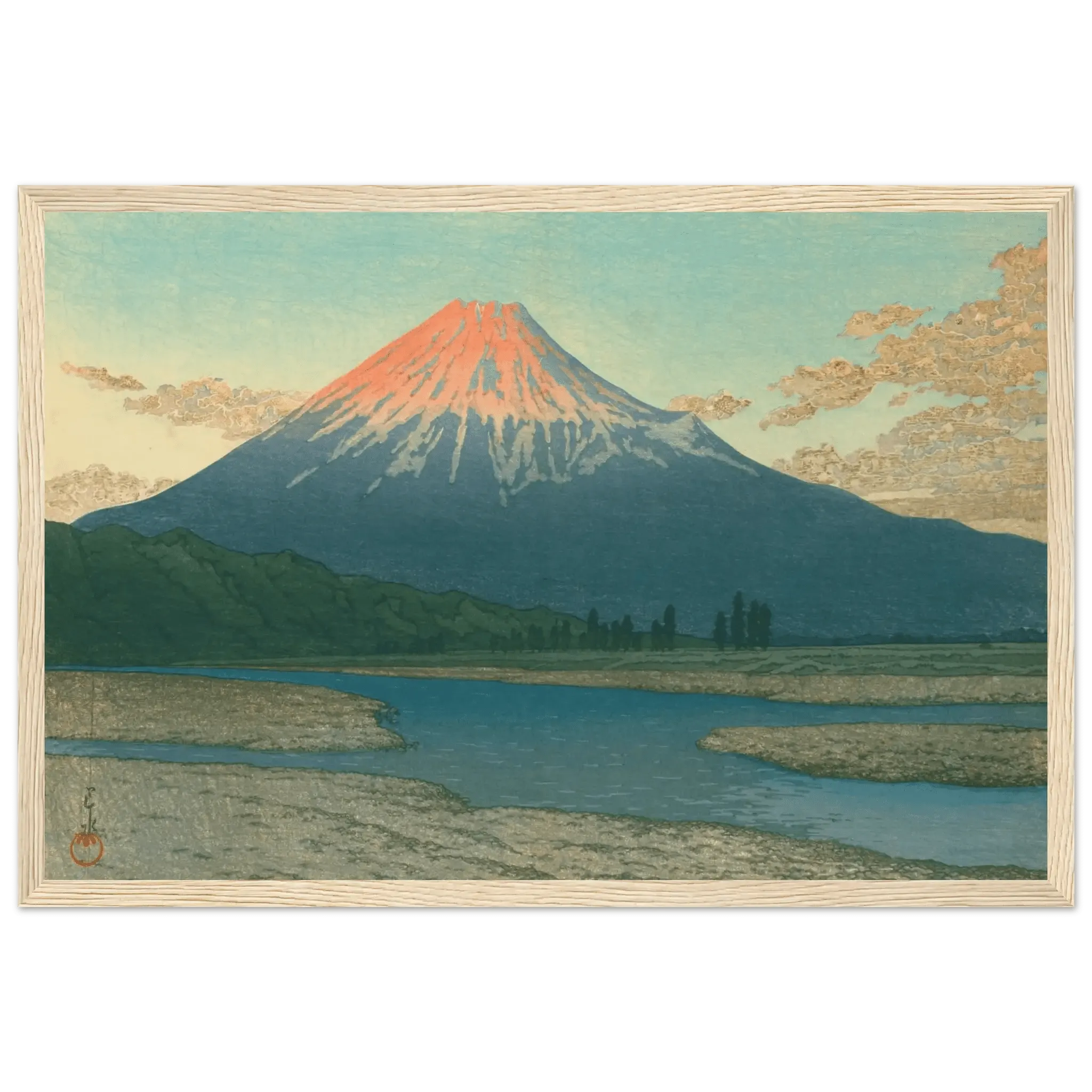 Fuji bei Sonnenaufgang - Gerahmte Eleganz - HINORI