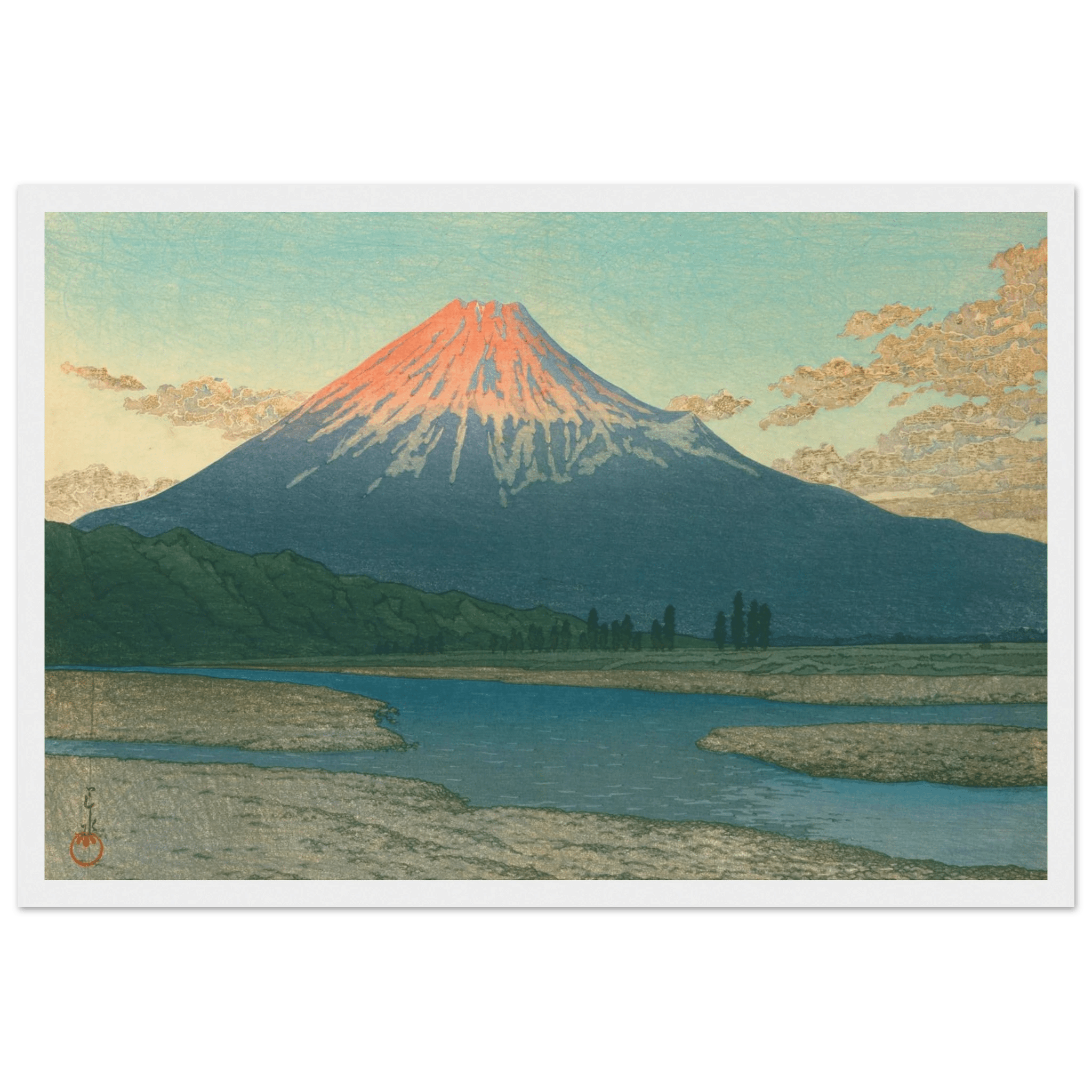 Fuji bei Sonnenaufgang - Gerahmte Eleganz - HINORI