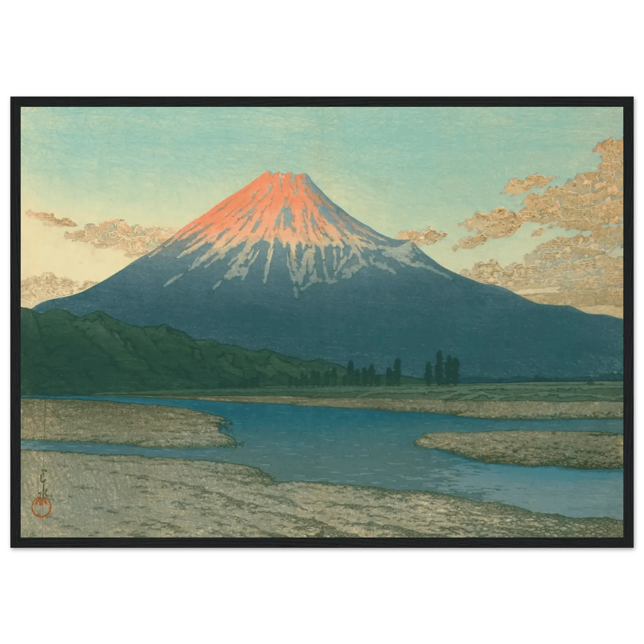 Fuji bei Sonnenaufgang - Gerahmte Eleganz - HINORI