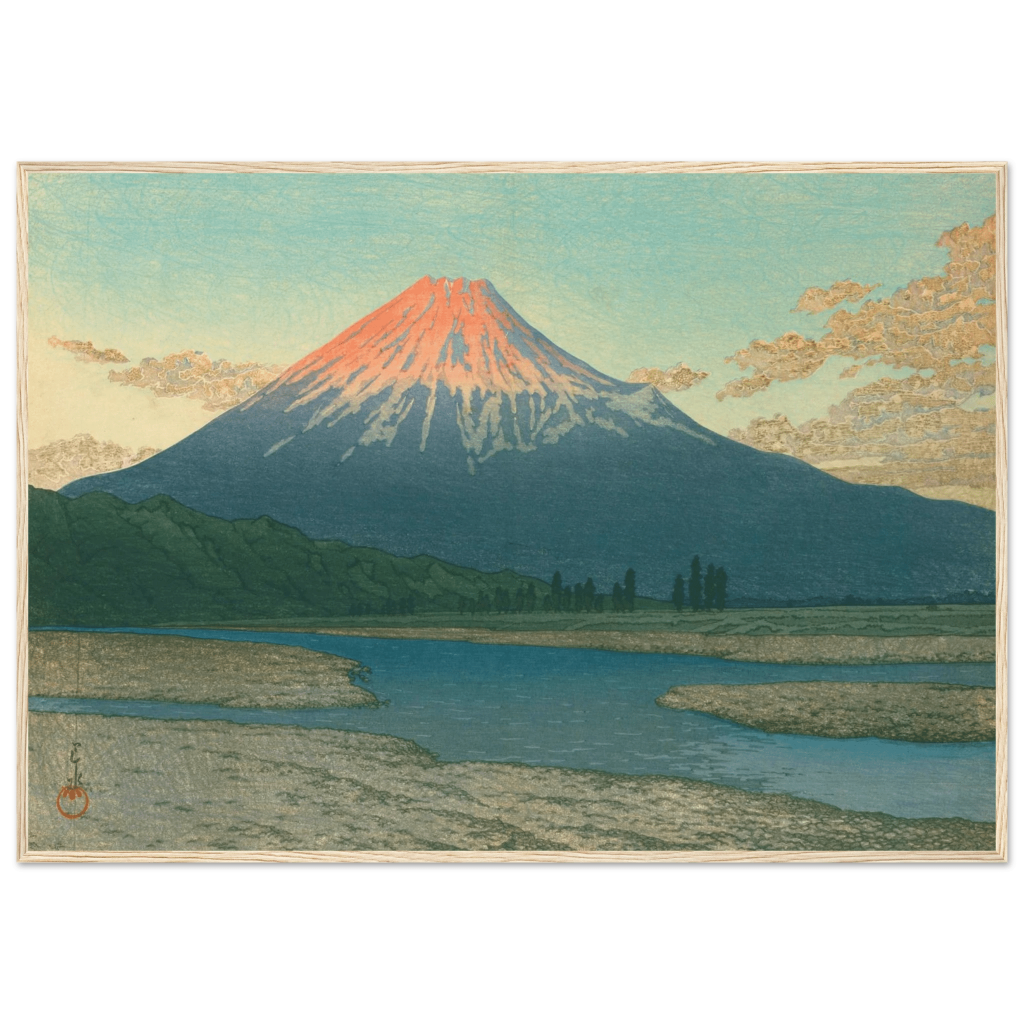 Fuji bei Sonnenaufgang - Gerahmte Eleganz - HINORI