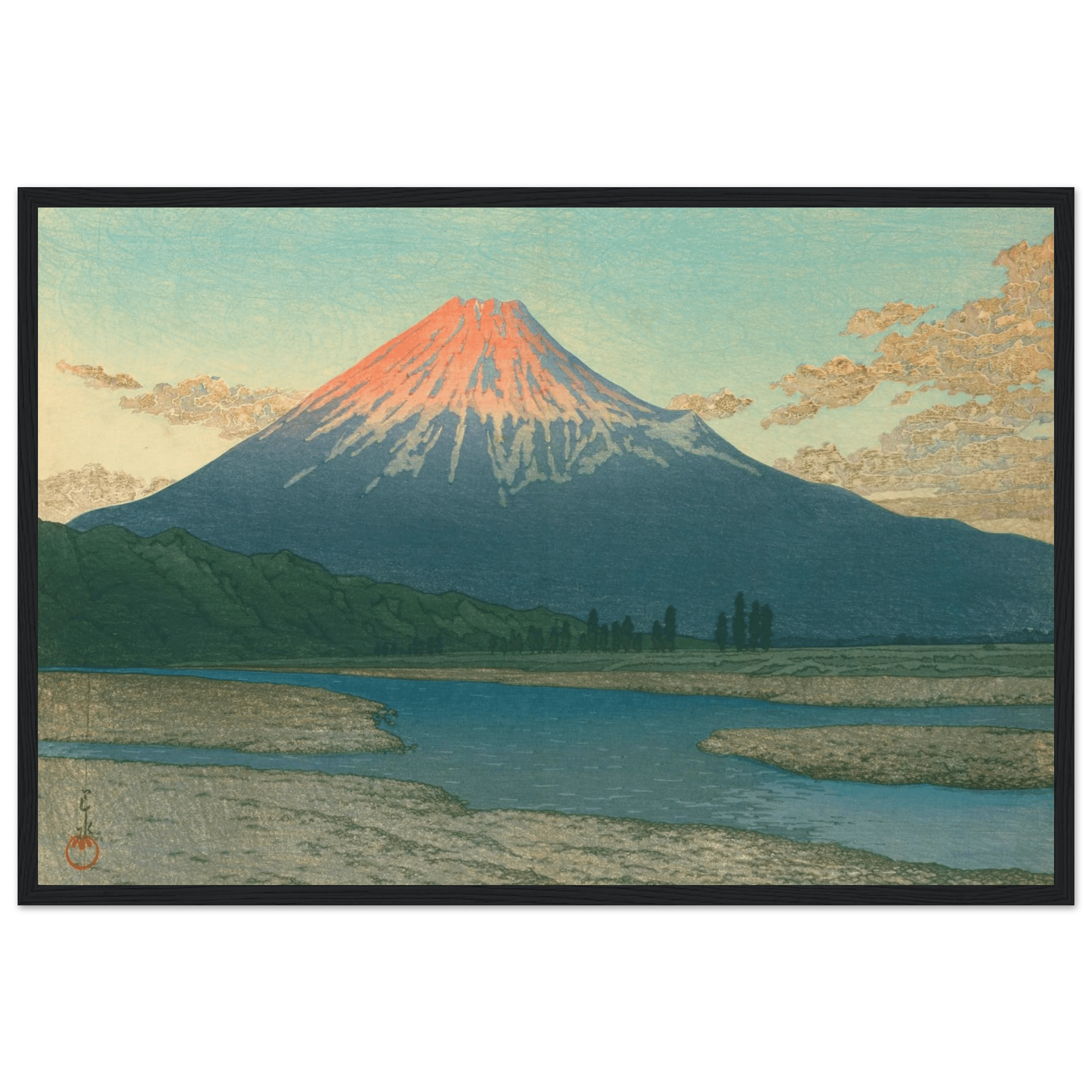 Fuji bei Sonnenaufgang - Gerahmte Eleganz - HINORI