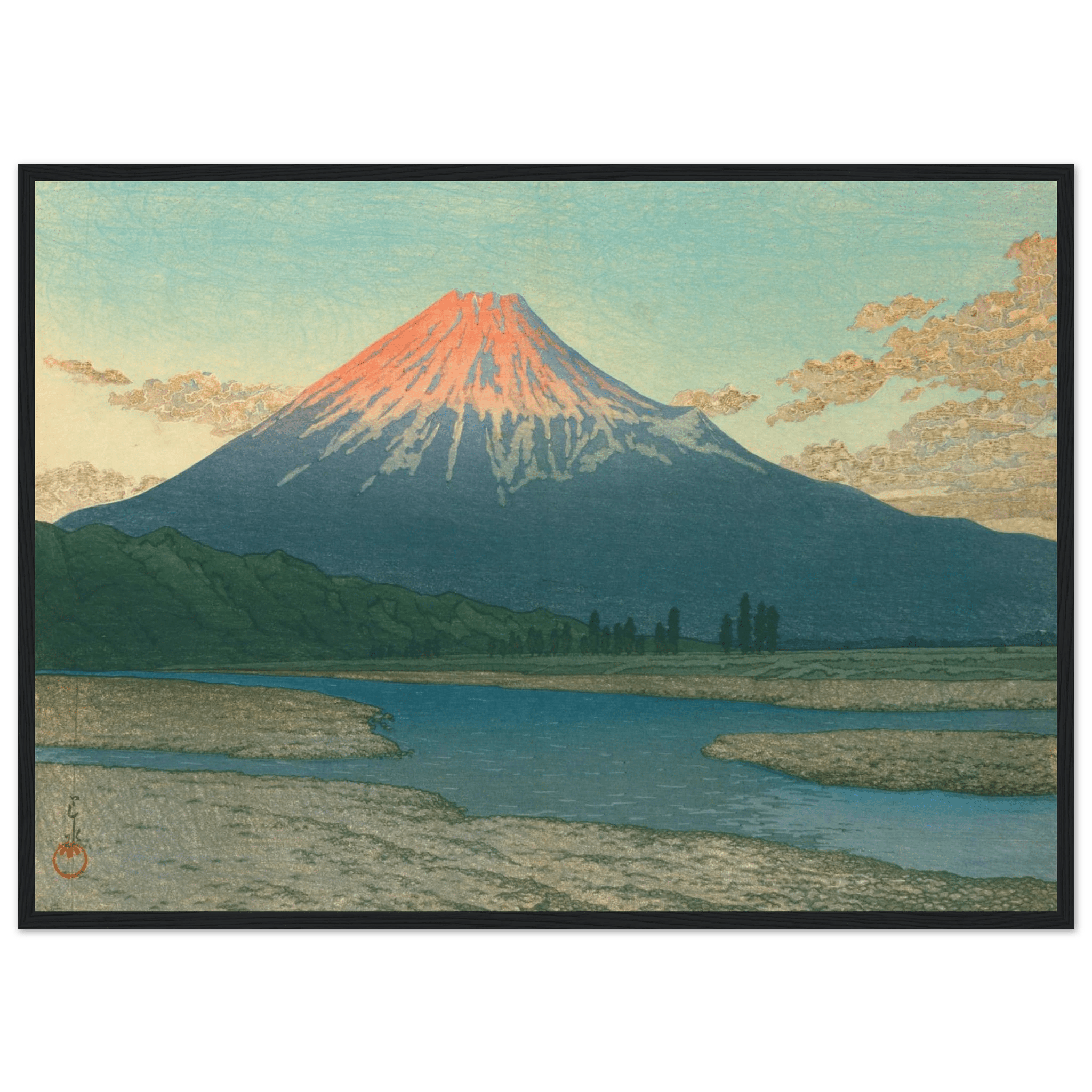 Fuji bei Sonnenaufgang - Gerahmte Eleganz - HINORI