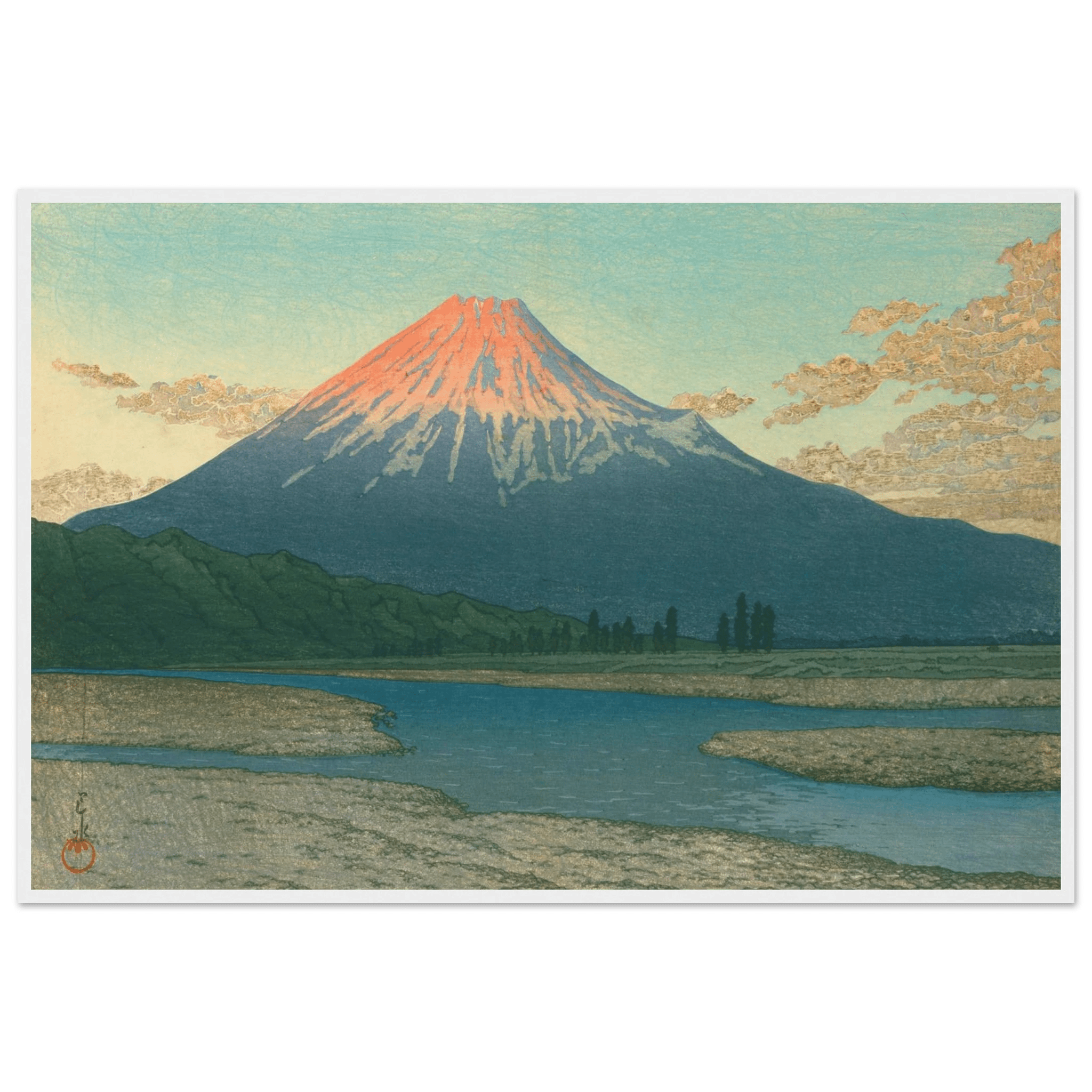 Fuji bei Sonnenaufgang - Gerahmte Eleganz - HINORI
