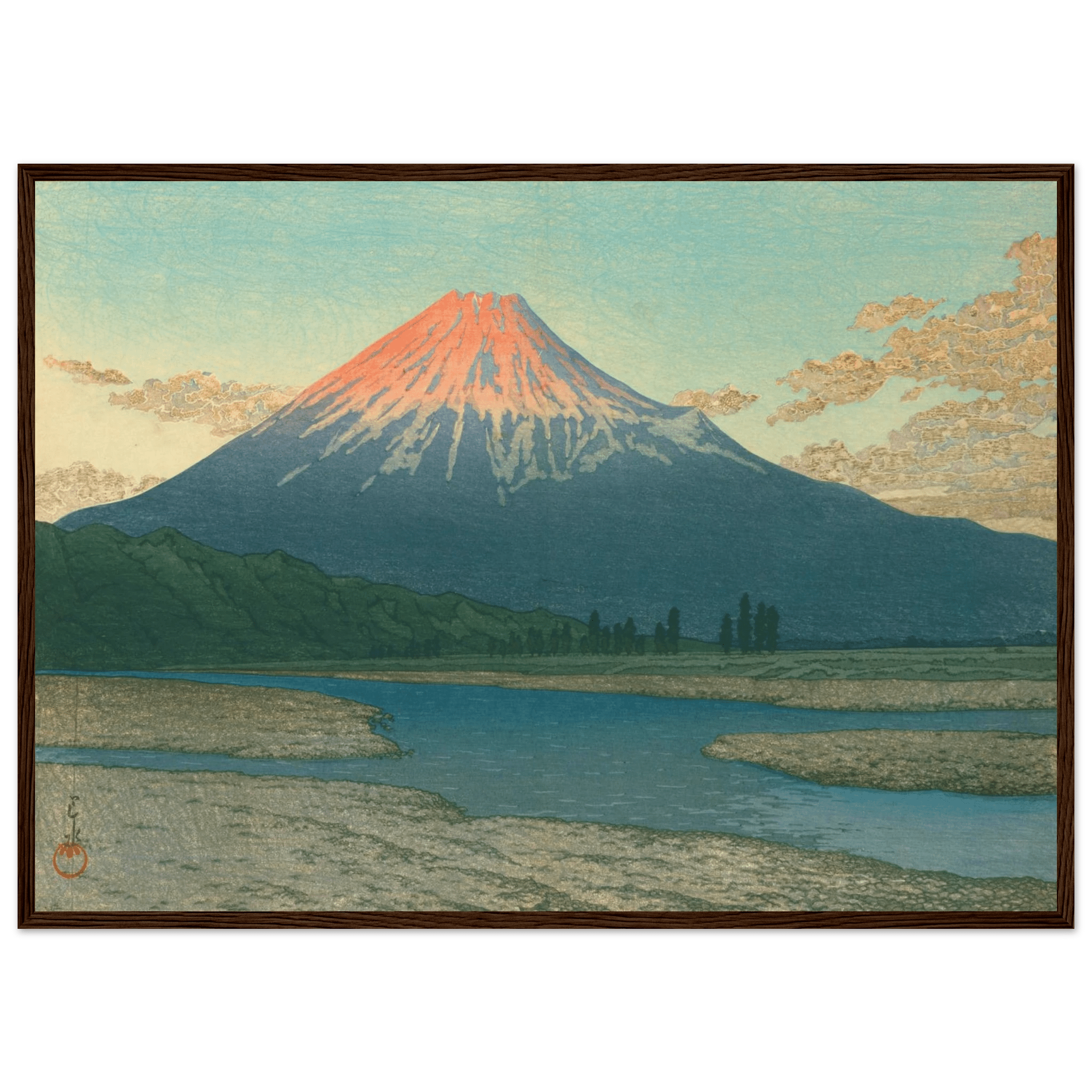 Fuji bei Sonnenaufgang - Gerahmte Eleganz - HINORI