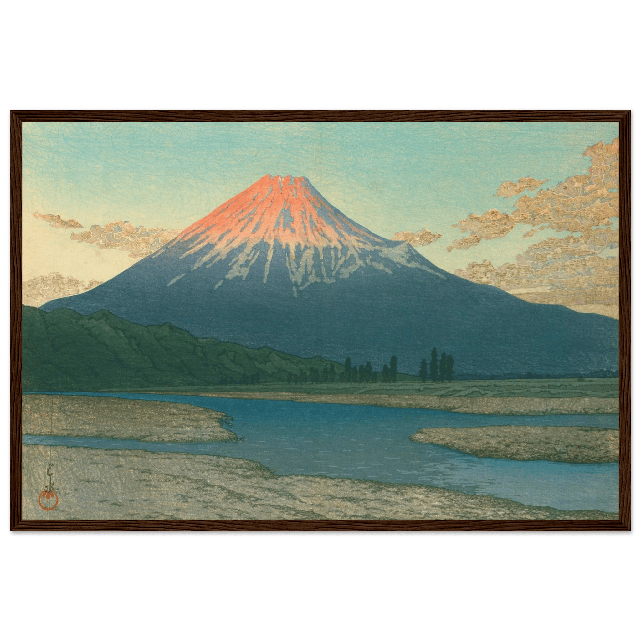 Fuji bei Sonnenaufgang - Gerahmte Eleganz - HINORI