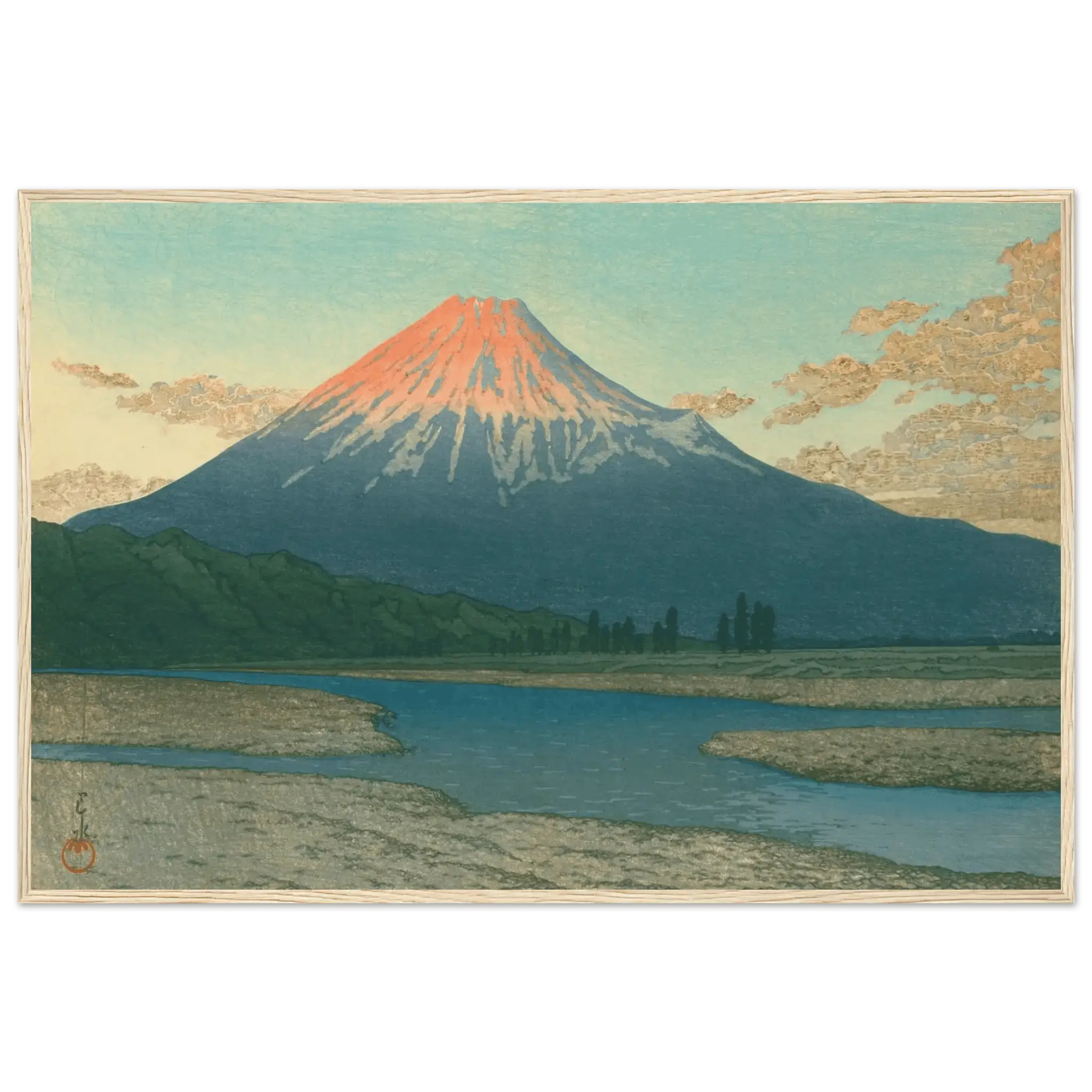 Fuji bei Sonnenaufgang - Gerahmte Eleganz - HINORI