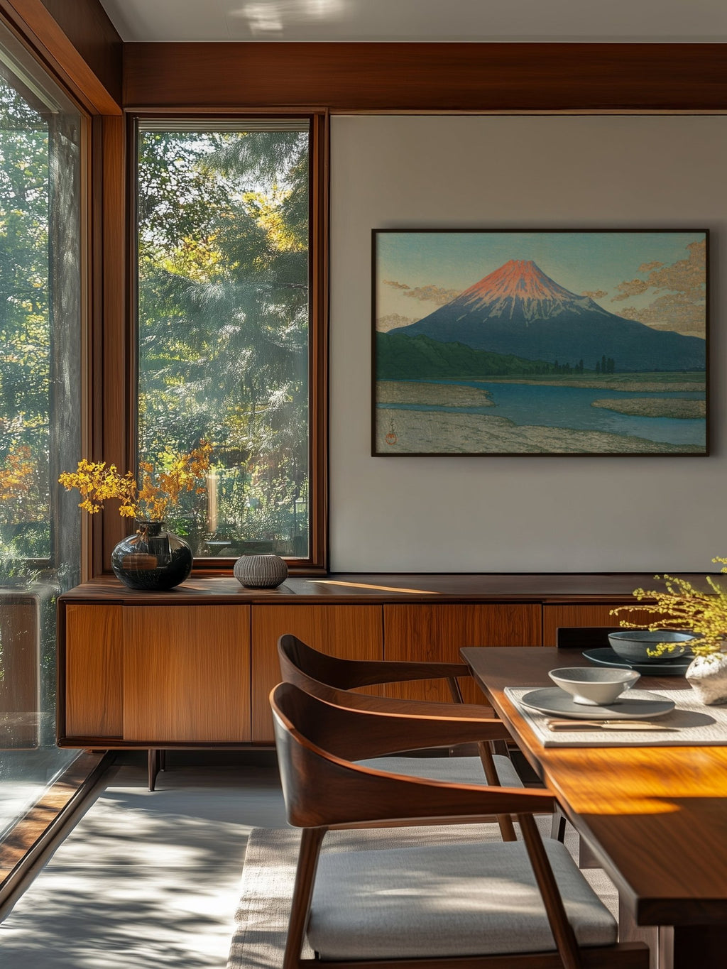 Fuji bei Sonnenaufgang - Gerahmte Eleganz - HINORI