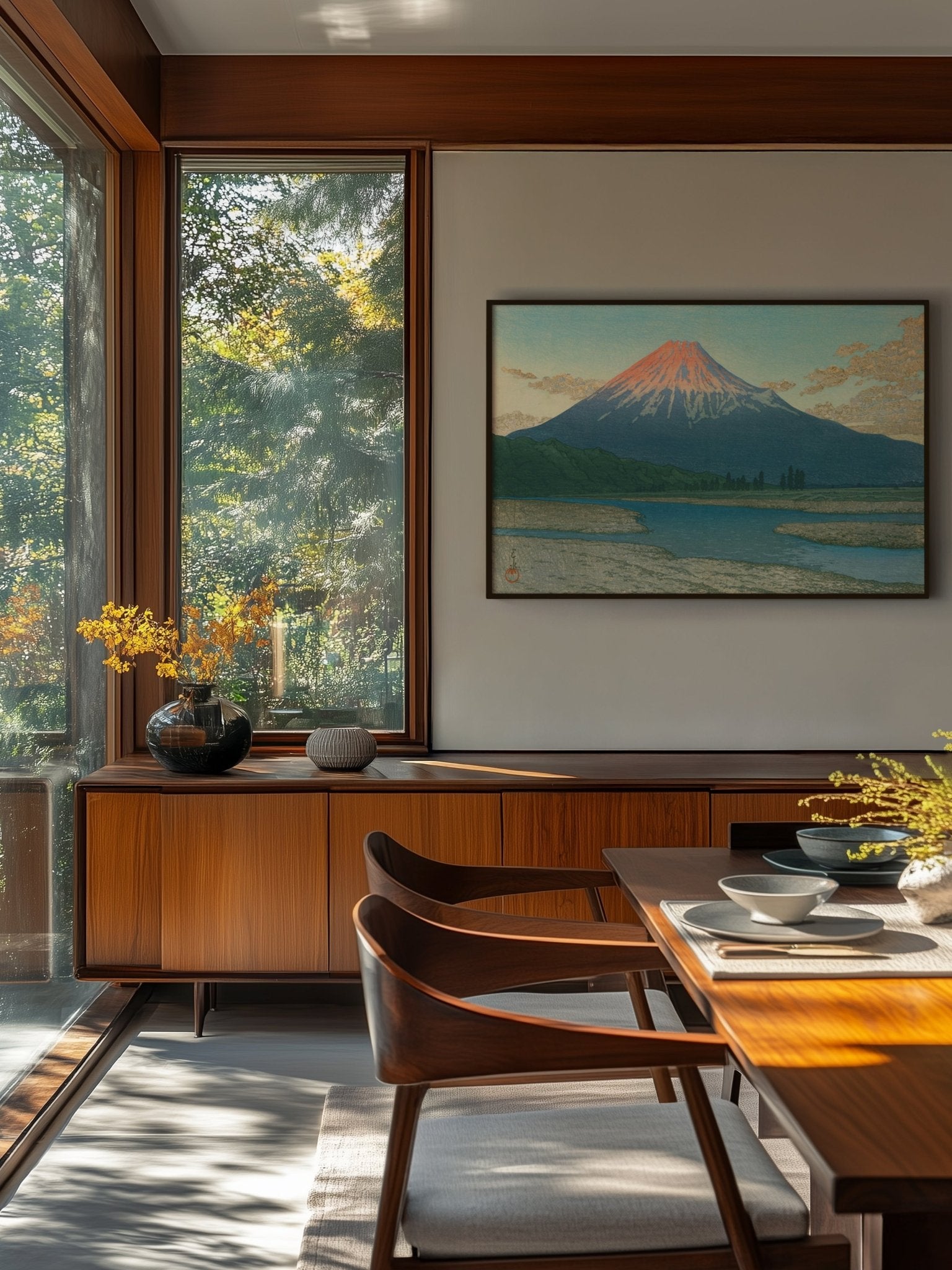 Fuji bei Sonnenaufgang - Gerahmte Eleganz - HINORI