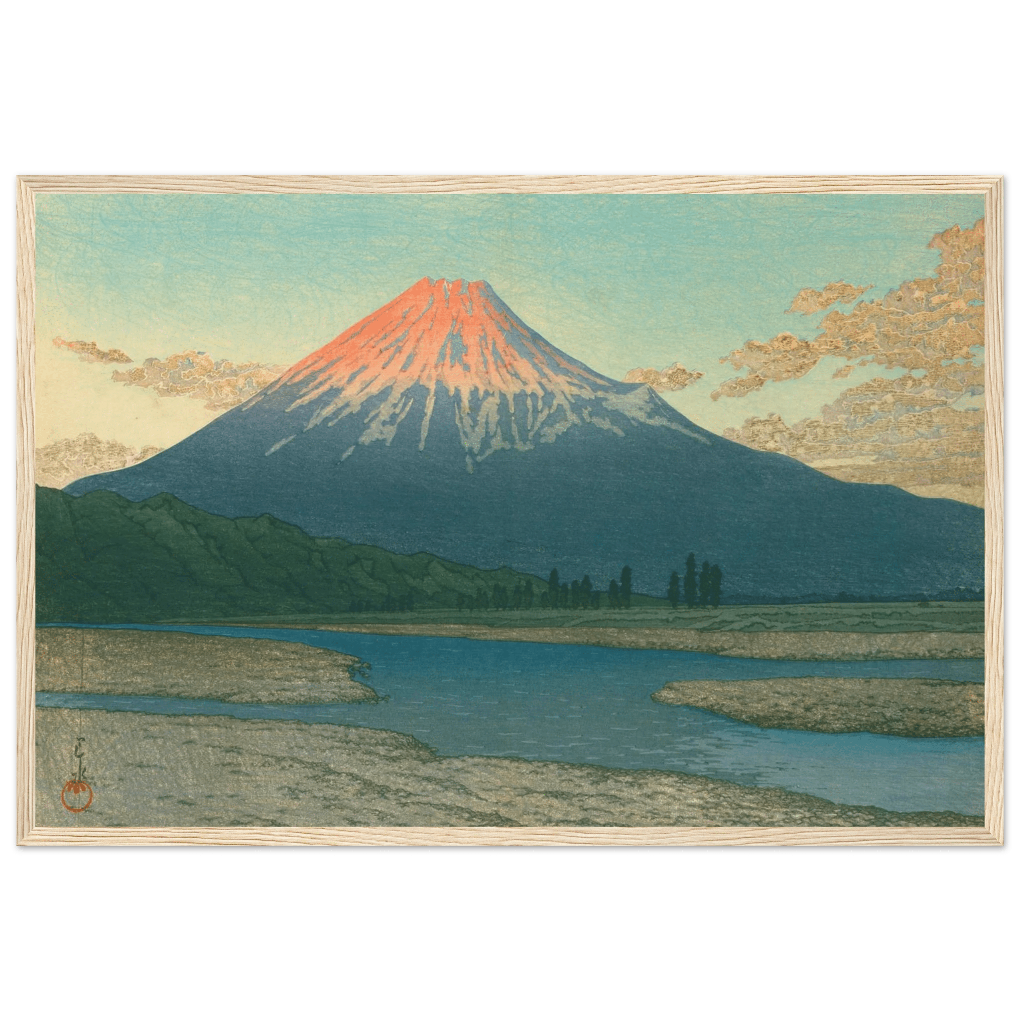 Fuji bei Sonnenaufgang - Gerahmte Eleganz - HINORI
