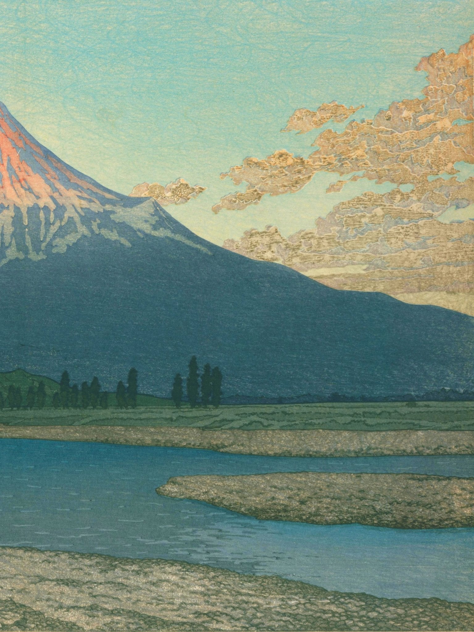 Fuji bei Sonnenaufgang - Gerahmte Eleganz - HINORI