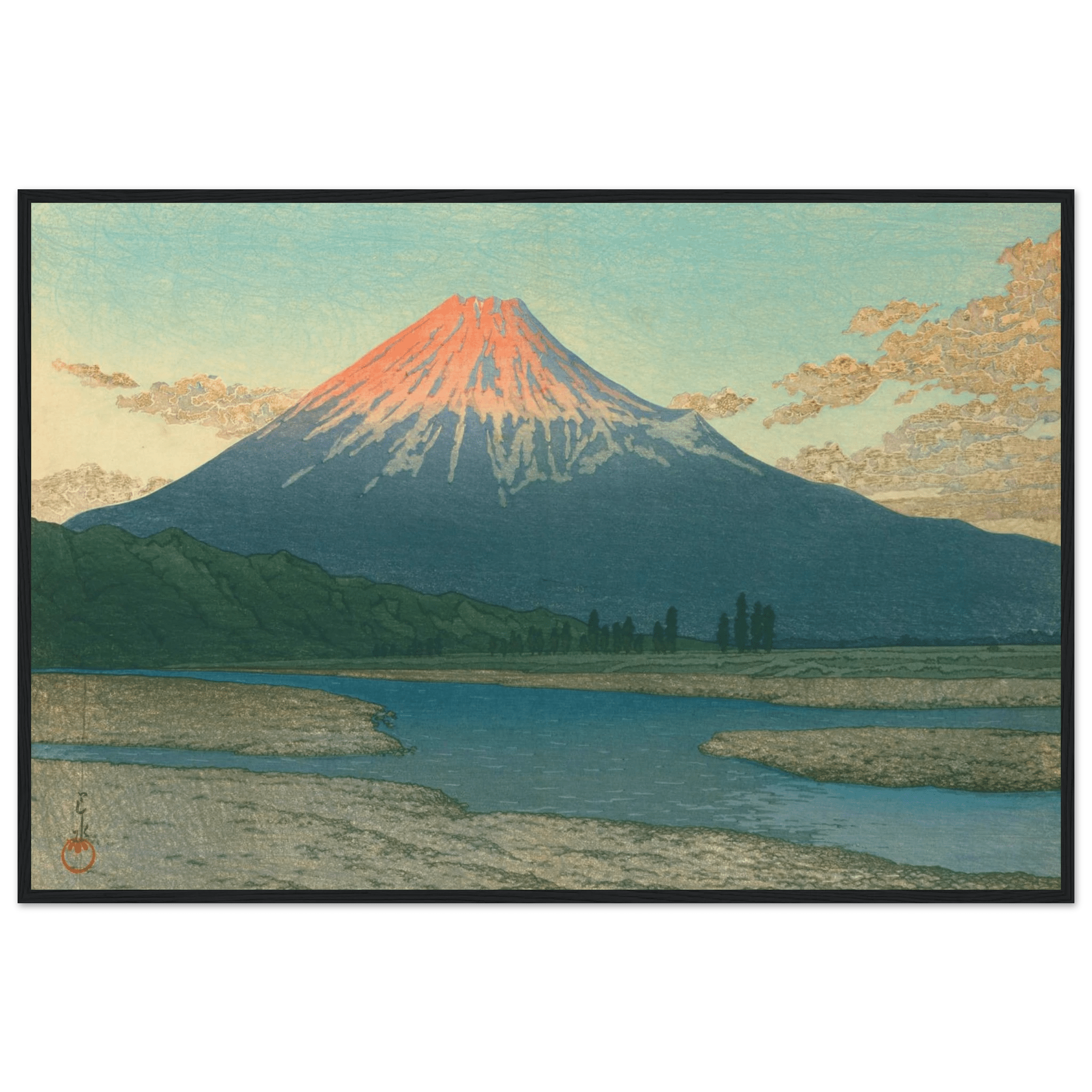 Fuji bei Sonnenaufgang - Gerahmte Eleganz - HINORI