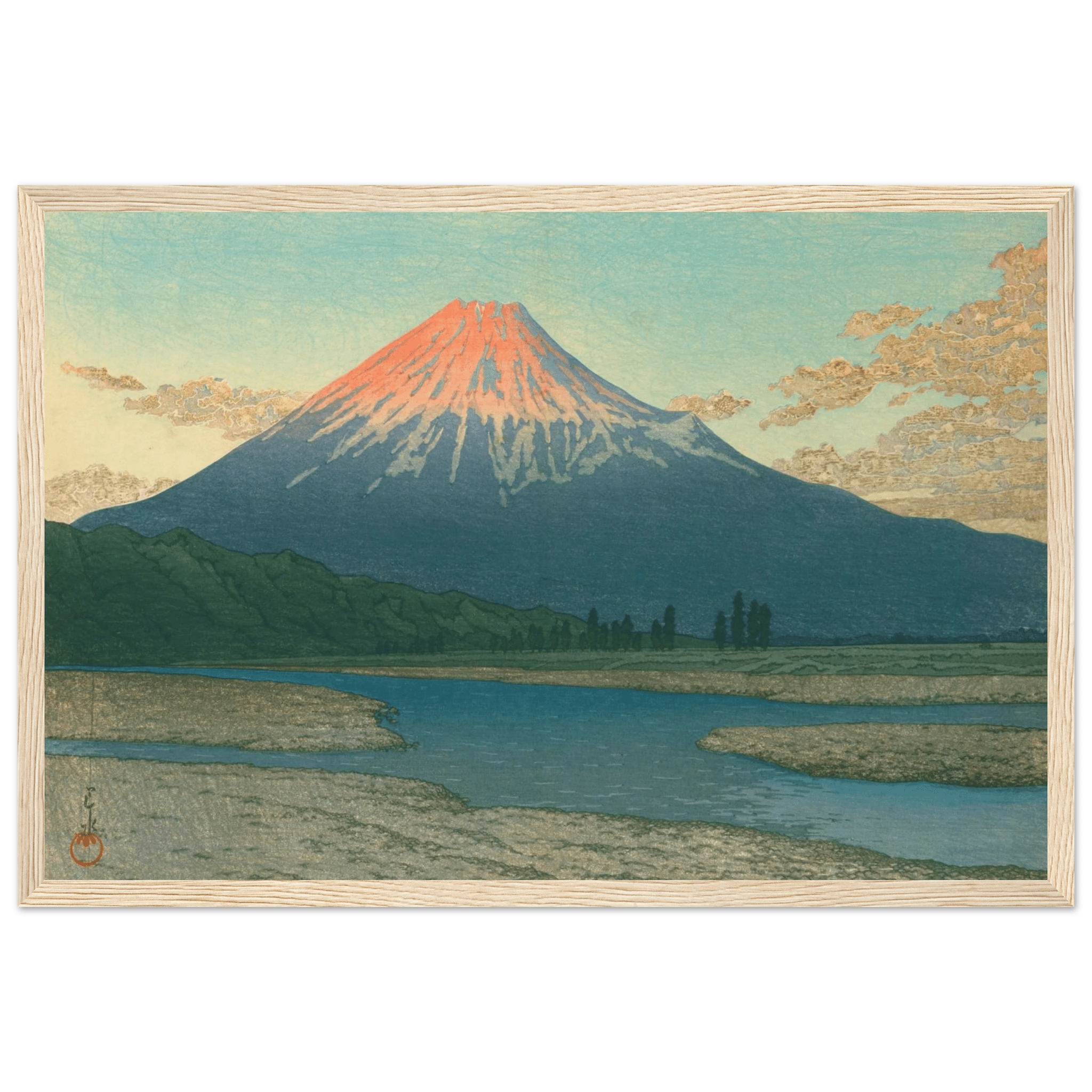 Fuji bei Sonnenaufgang - Gerahmte Eleganz - HINORI