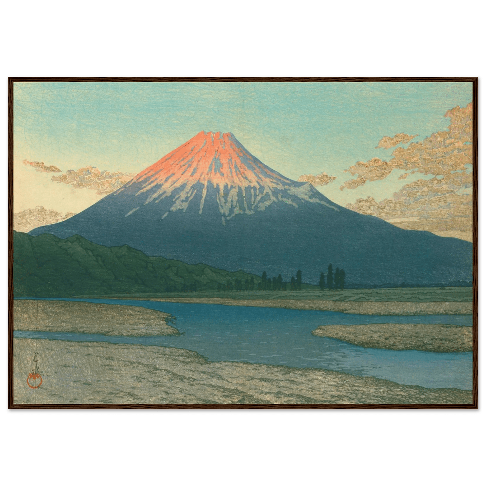 Fuji bei Sonnenaufgang - Gerahmte Eleganz - HINORI