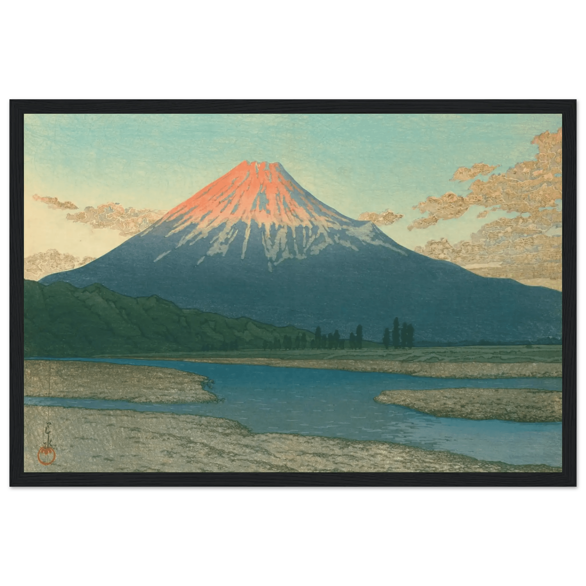 Fuji bei Sonnenaufgang - Gerahmte Eleganz - HINORI