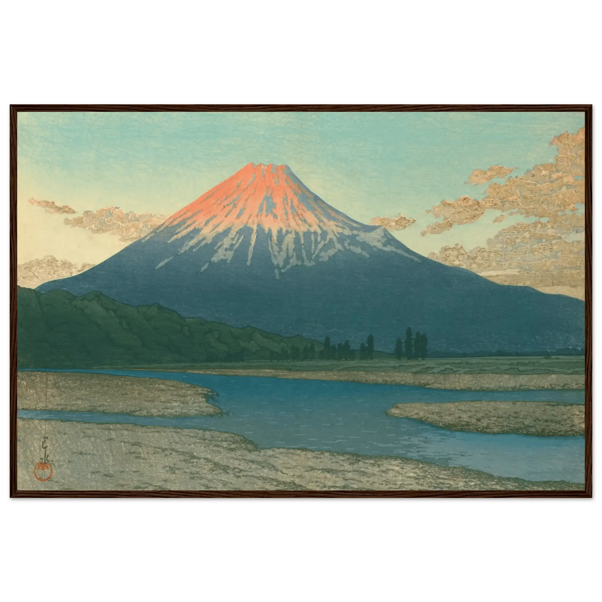 Fuji bei Sonnenaufgang - Gerahmte Eleganz - HINORI