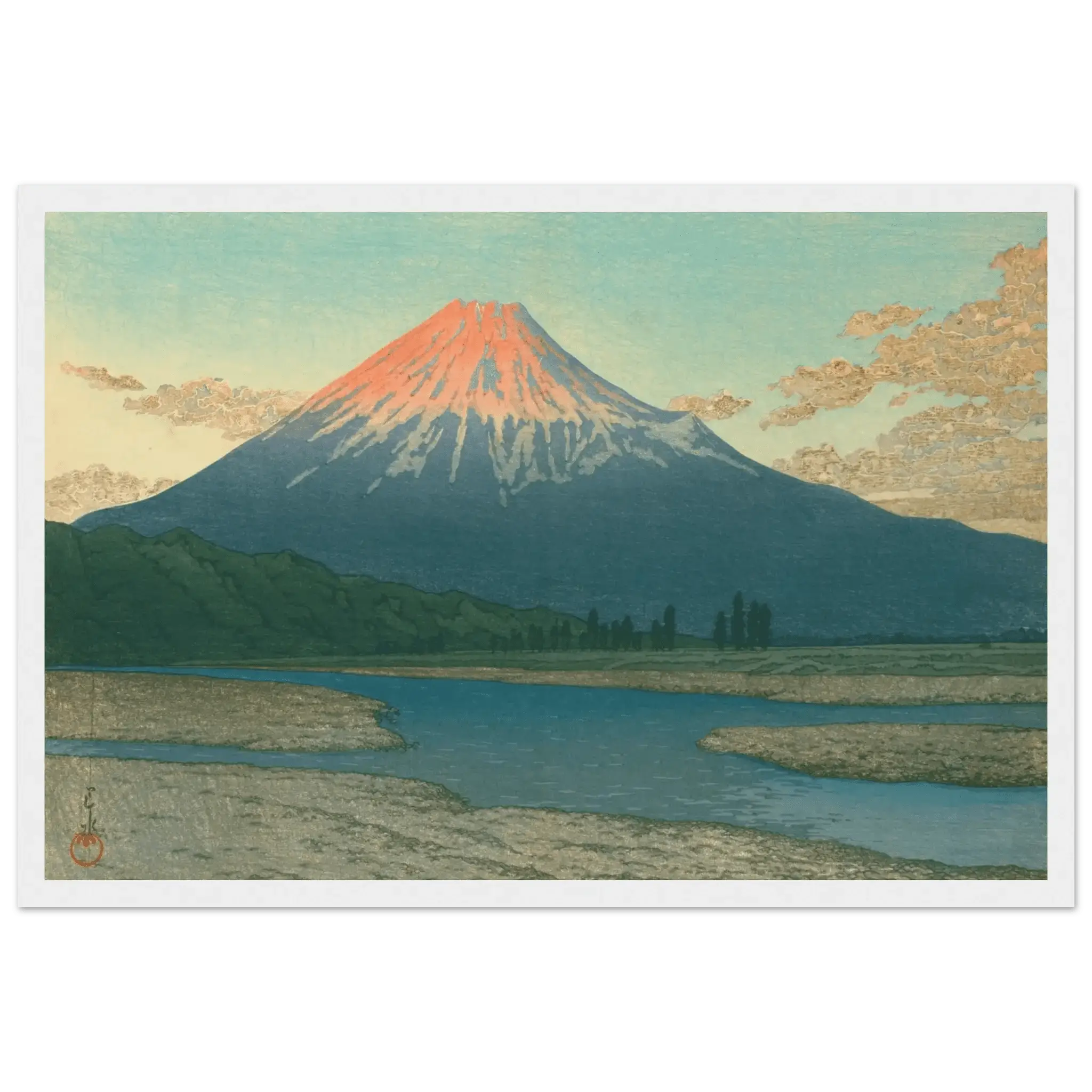 Fuji bei Sonnenaufgang - Gerahmte Eleganz - HINORI