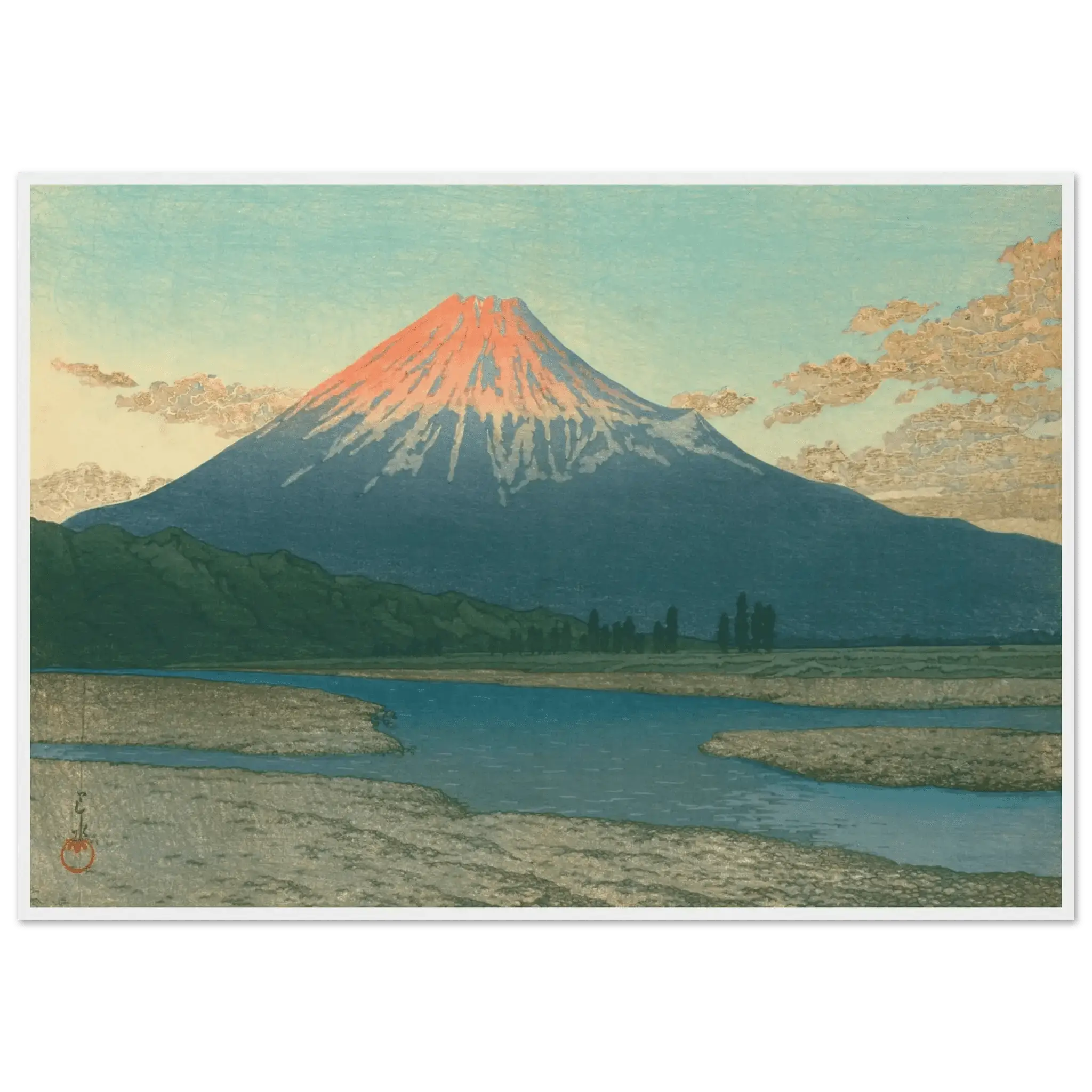 Fuji bei Sonnenaufgang - Gerahmte Eleganz - HINORI