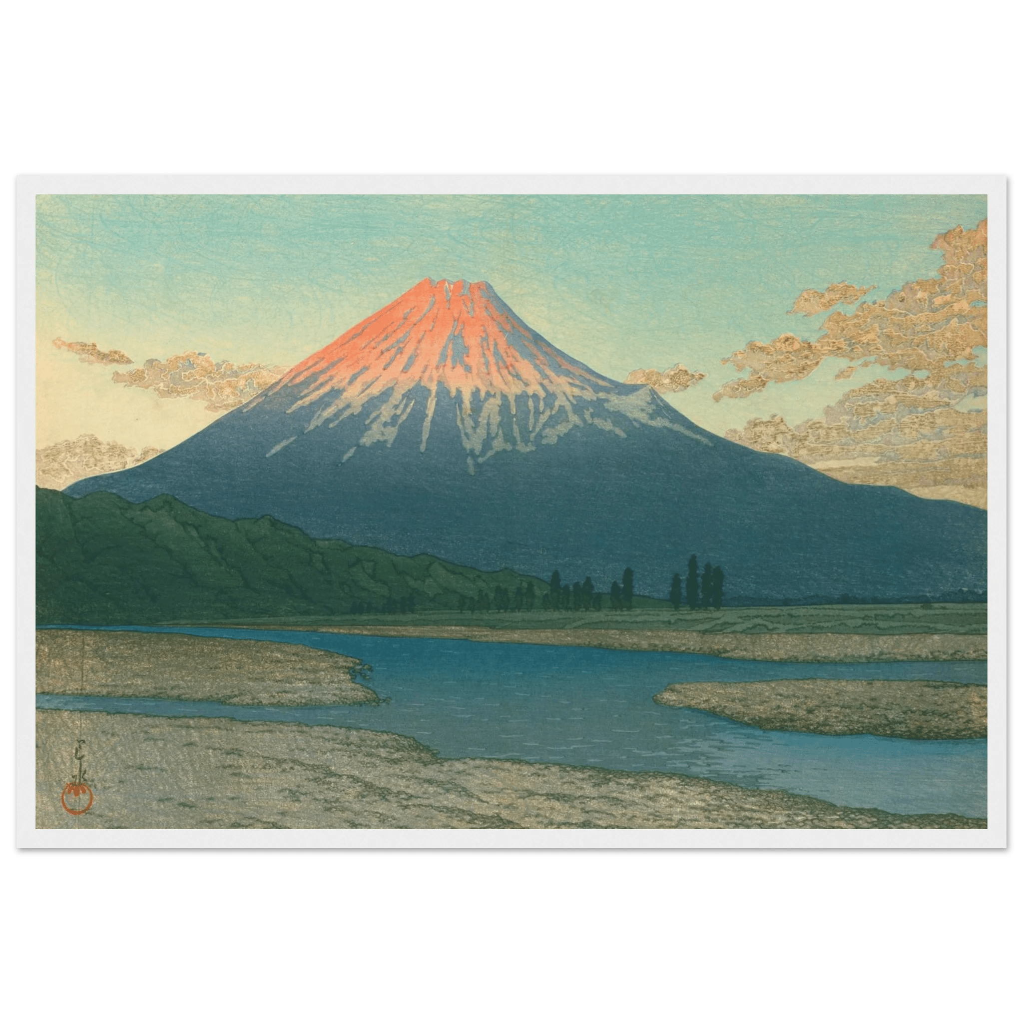 Fuji bei Sonnenaufgang - Gerahmte Eleganz - HINORI