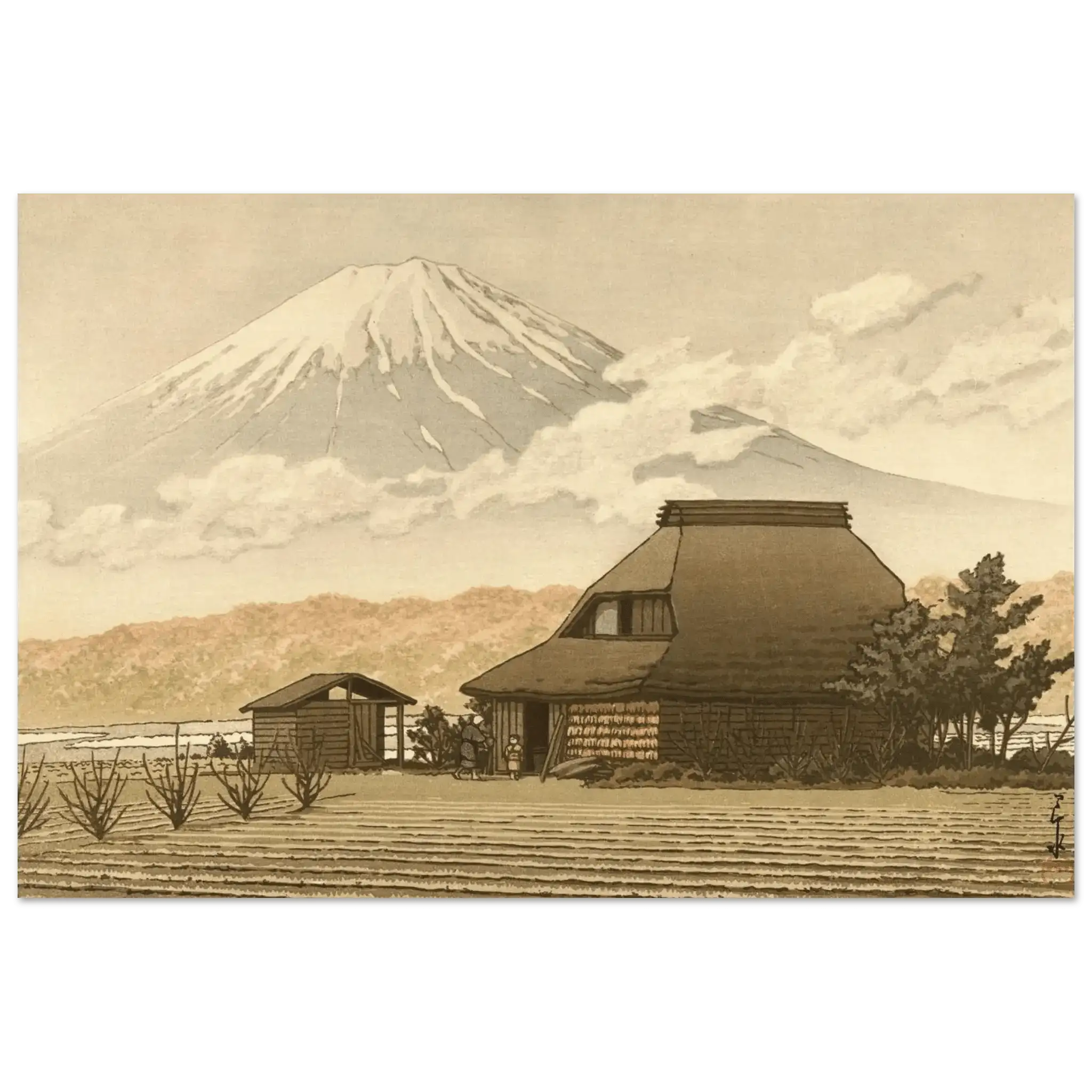 Fuji über dem Dorf Narusawa - Fine Art Prints - HINORI