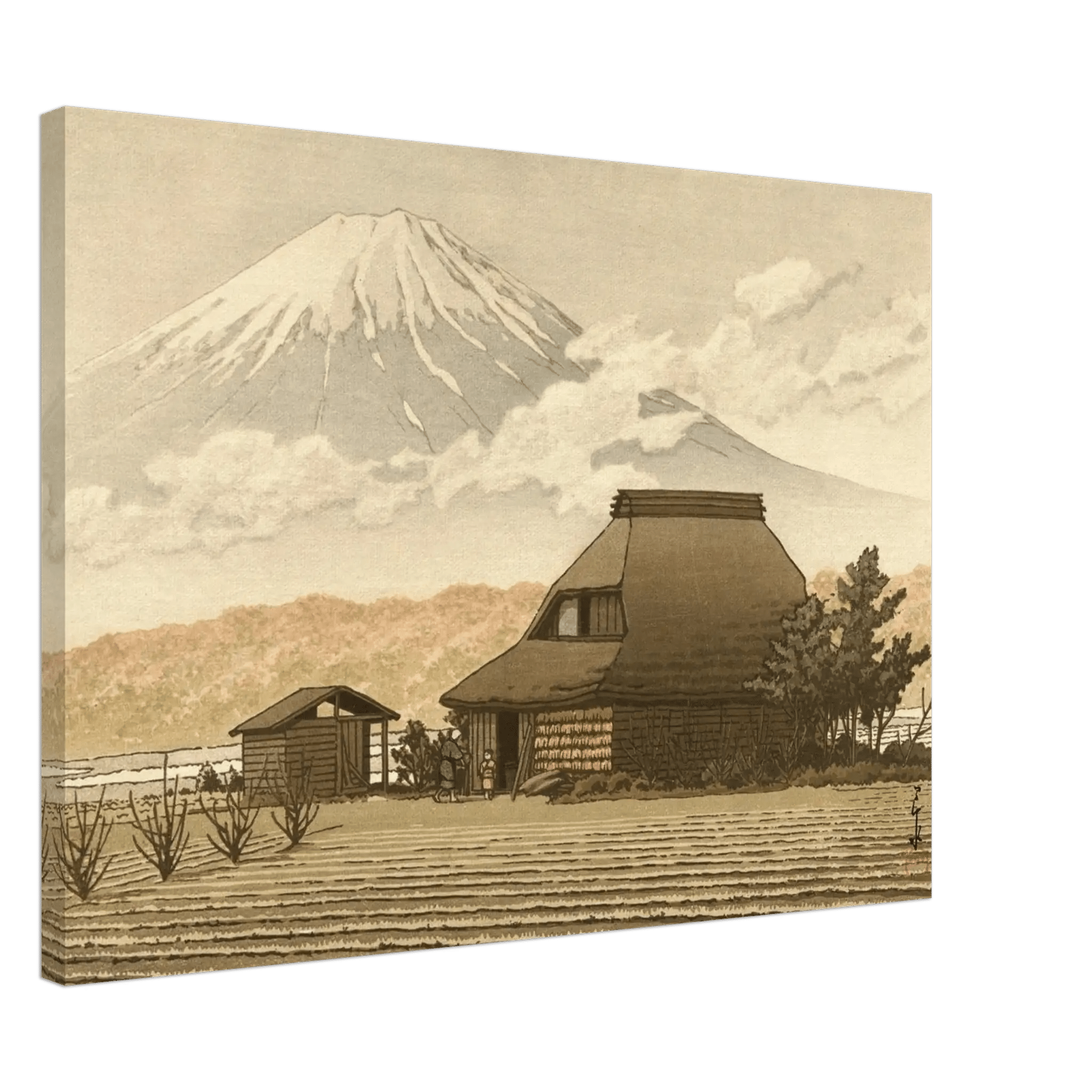 Fuji über dem Dorf Narusawa - Leinwand Edition - HINORI