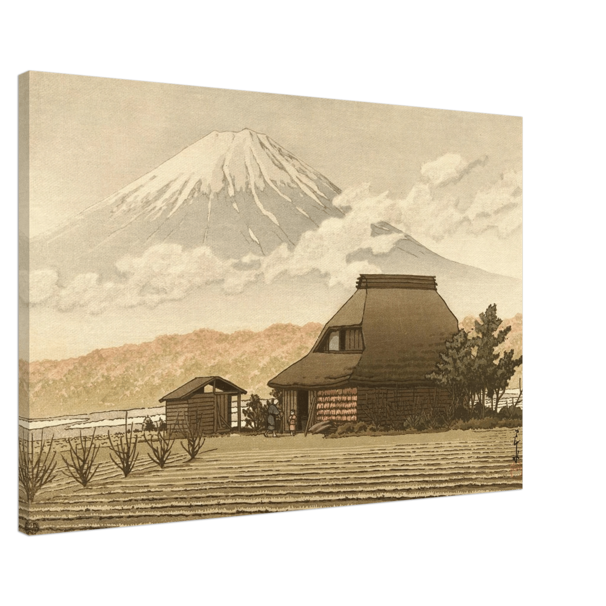 Fuji über dem Dorf Narusawa - Leinwand Edition - HINORI