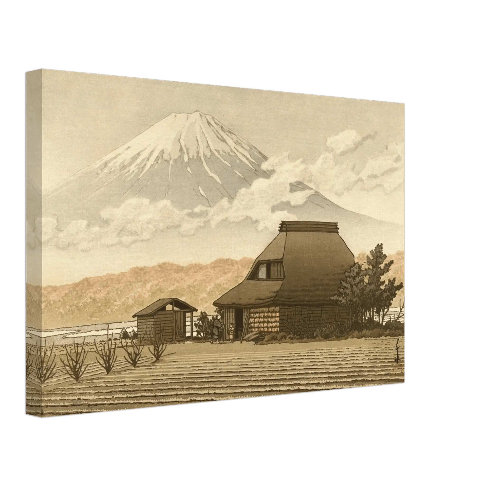 Fuji über dem Dorf Narusawa - Leinwand Edition - HINORI