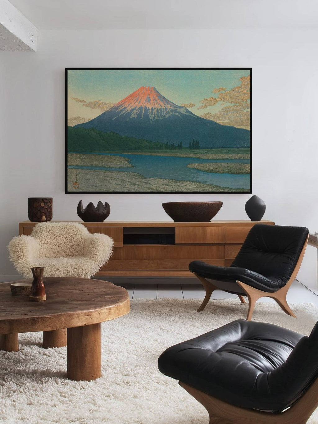 Fuji bei Sonnenaufgang - Gerahmte Eleganz