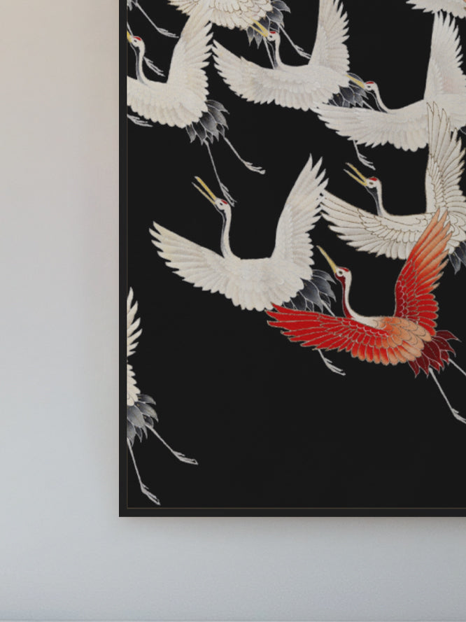 Furisode mit fliegenden Kranichen - Monuments