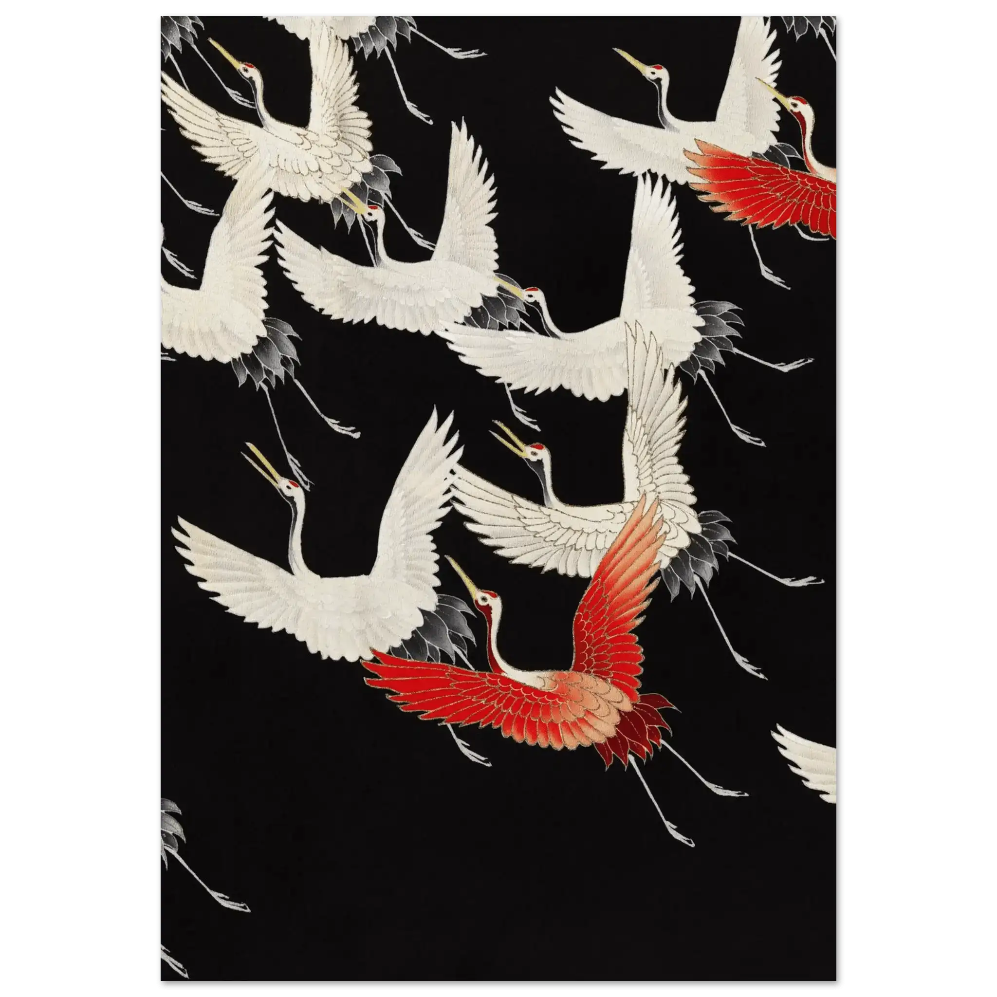 Furisode mit fliegenden Kranichen - Fine Art Prints - HINORI