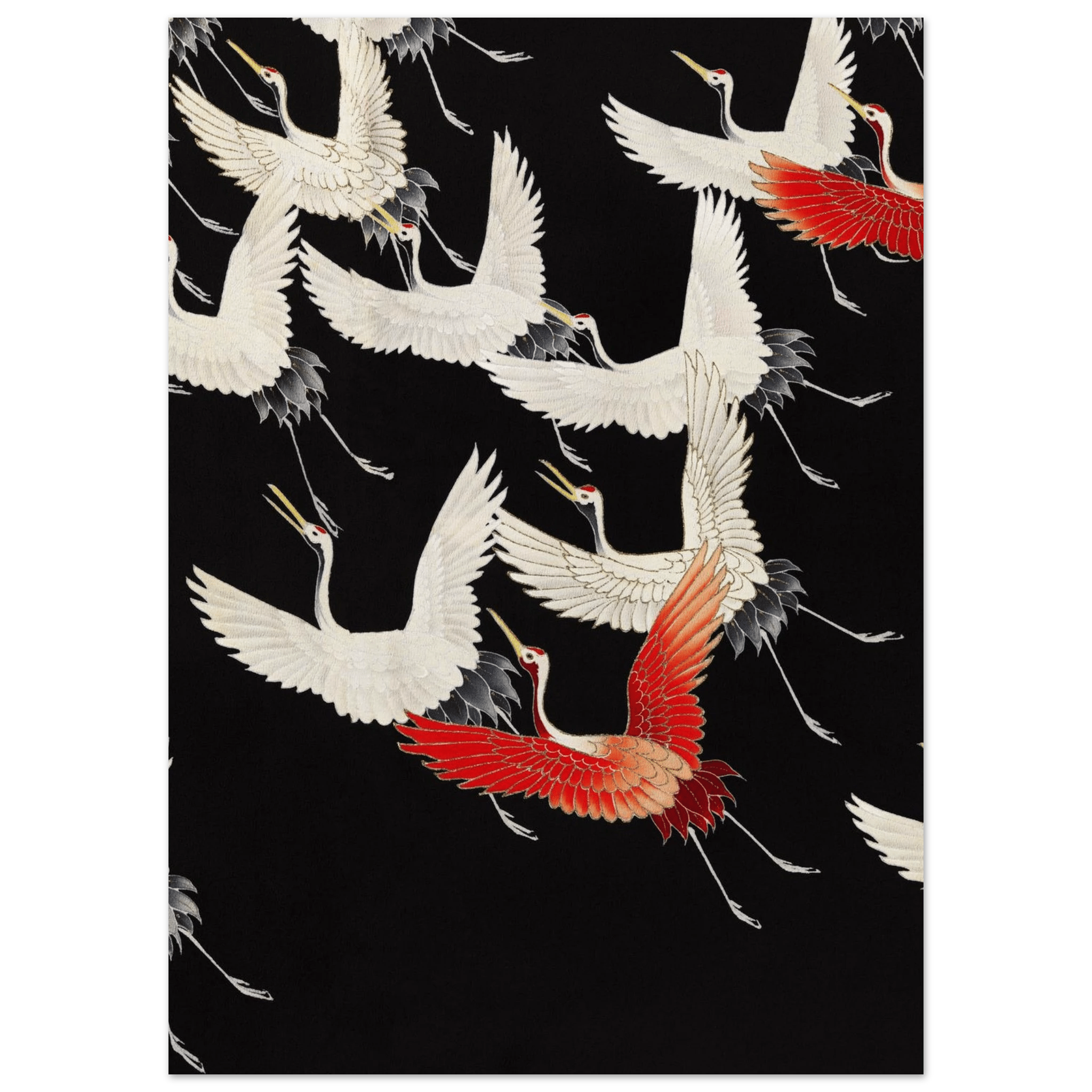 Furisode mit fliegenden Kranichen - Fine Art Prints - HINORI
