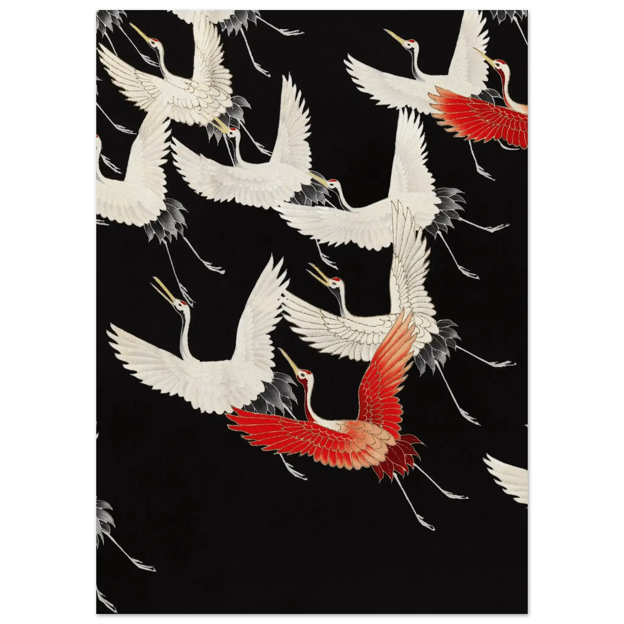 Furisode mit fliegenden Kranichen - Fine Art Prints - HINORI