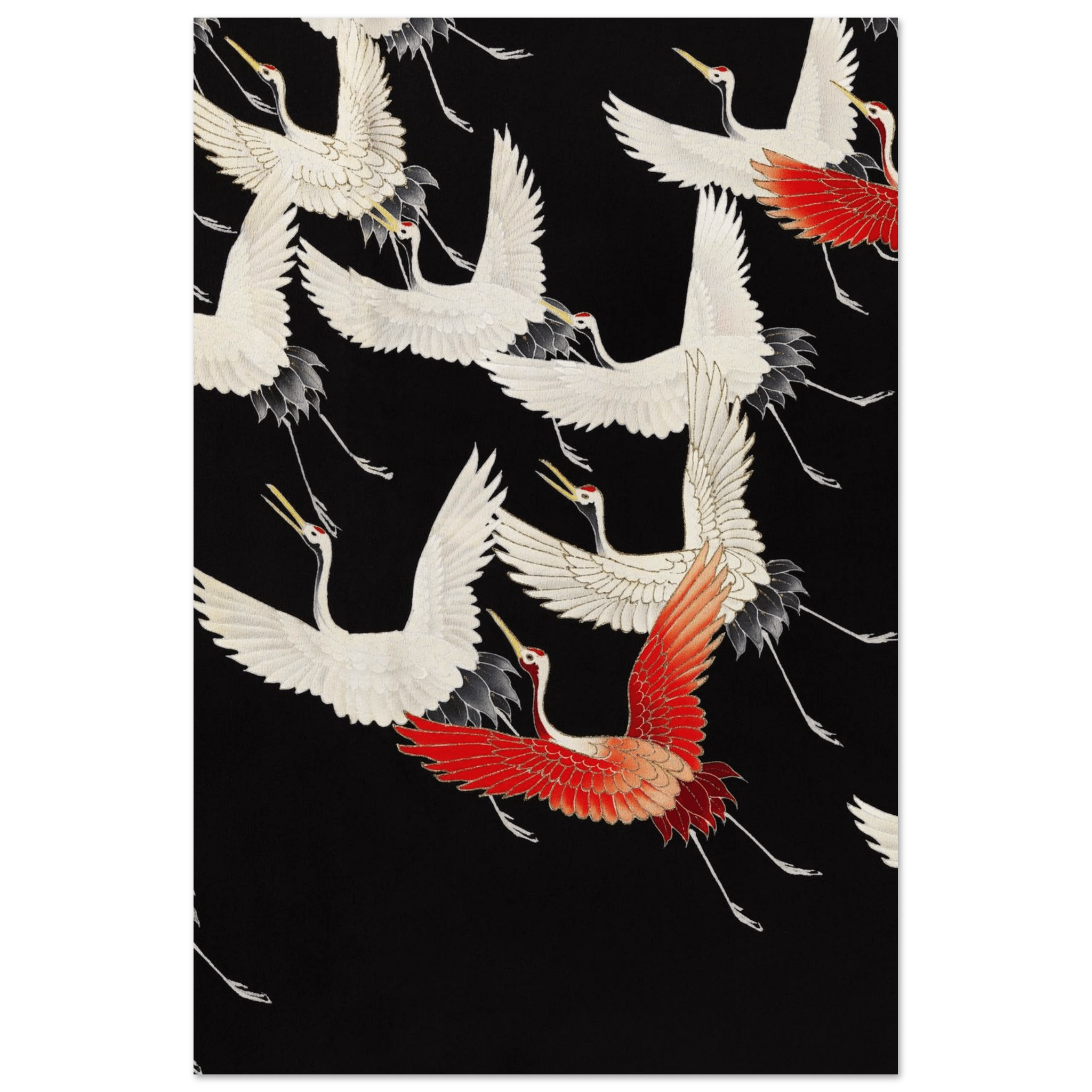 Furisode mit fliegenden Kranichen - Fine Art Prints - HINORI