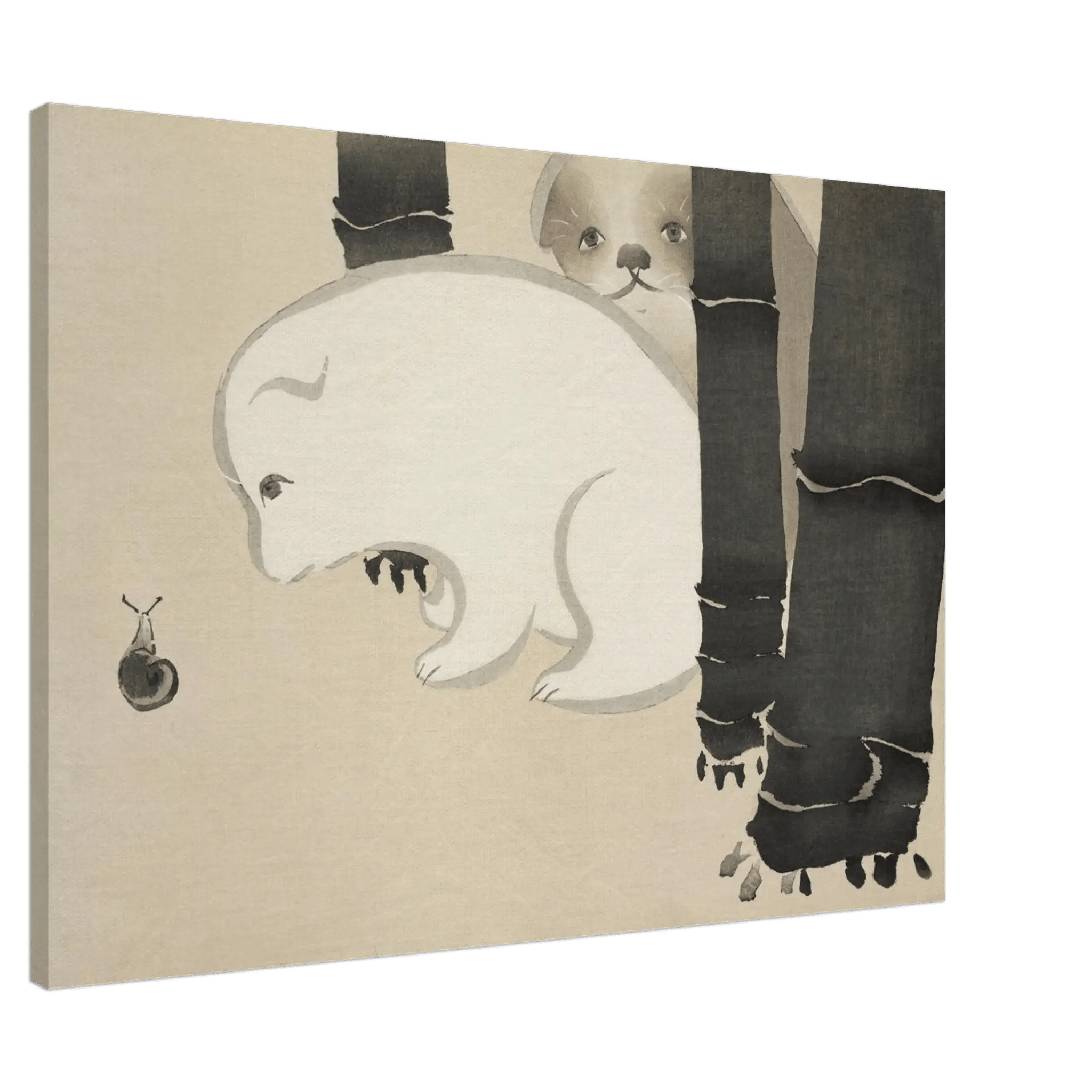 Hund und Schnecke - Leinwand Edition - HINORI