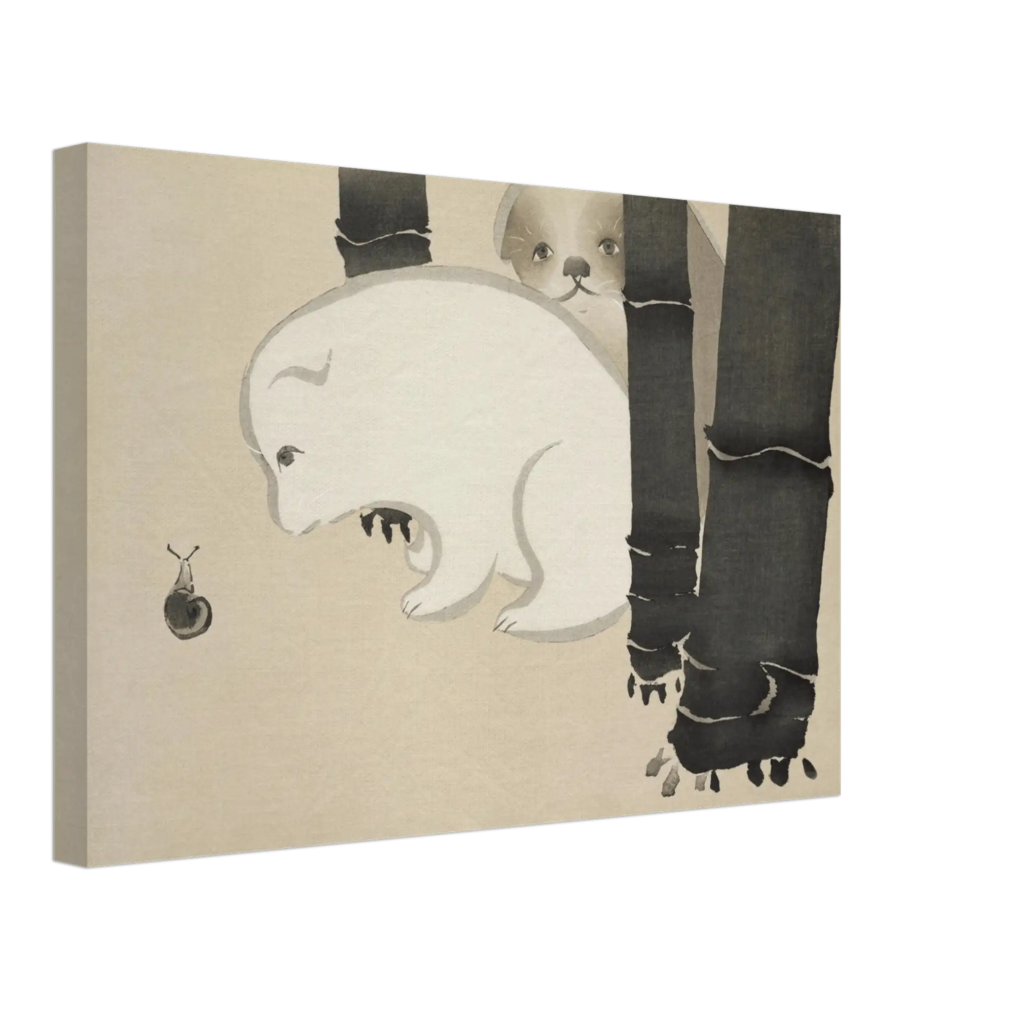 Hund und Schnecke - Leinwand Edition - HINORI