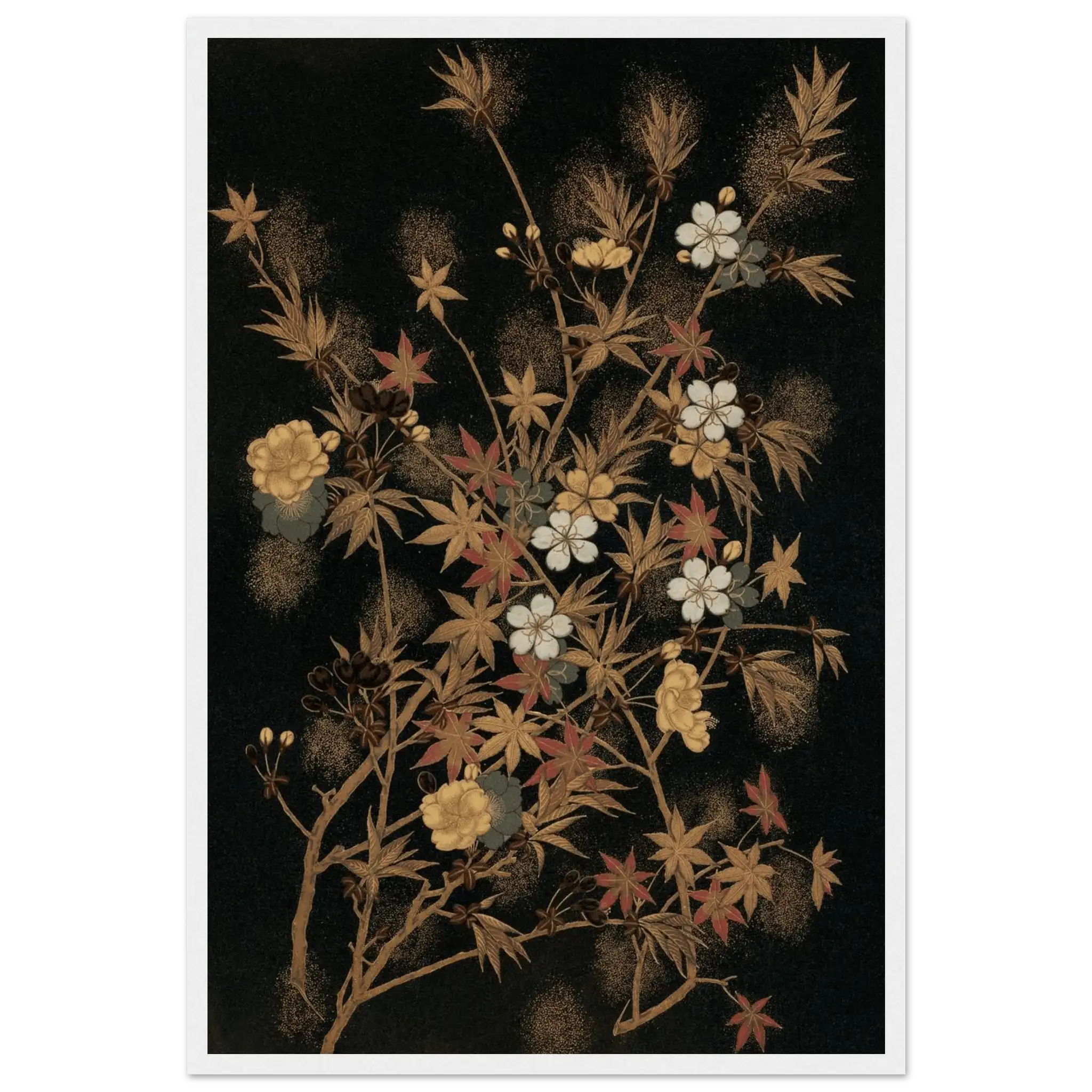 Japanische Herbstblüten - Gerahmte Eleganz - HINORI