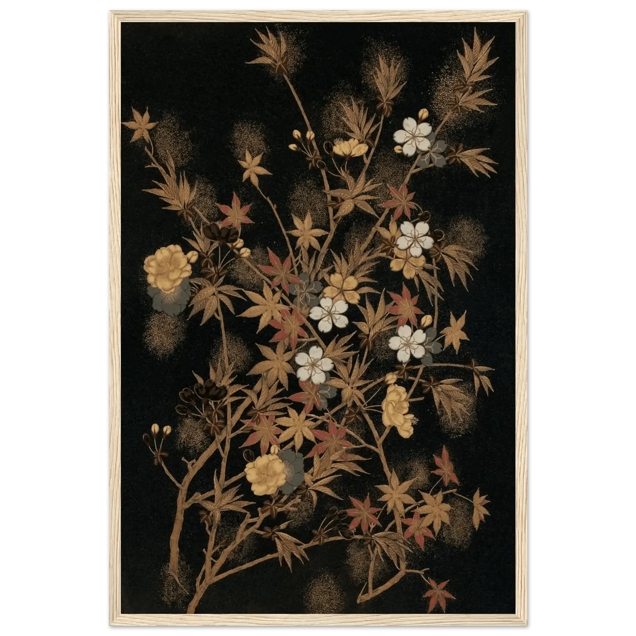 Japanische Herbstblüten - Gerahmte Eleganz - HINORI