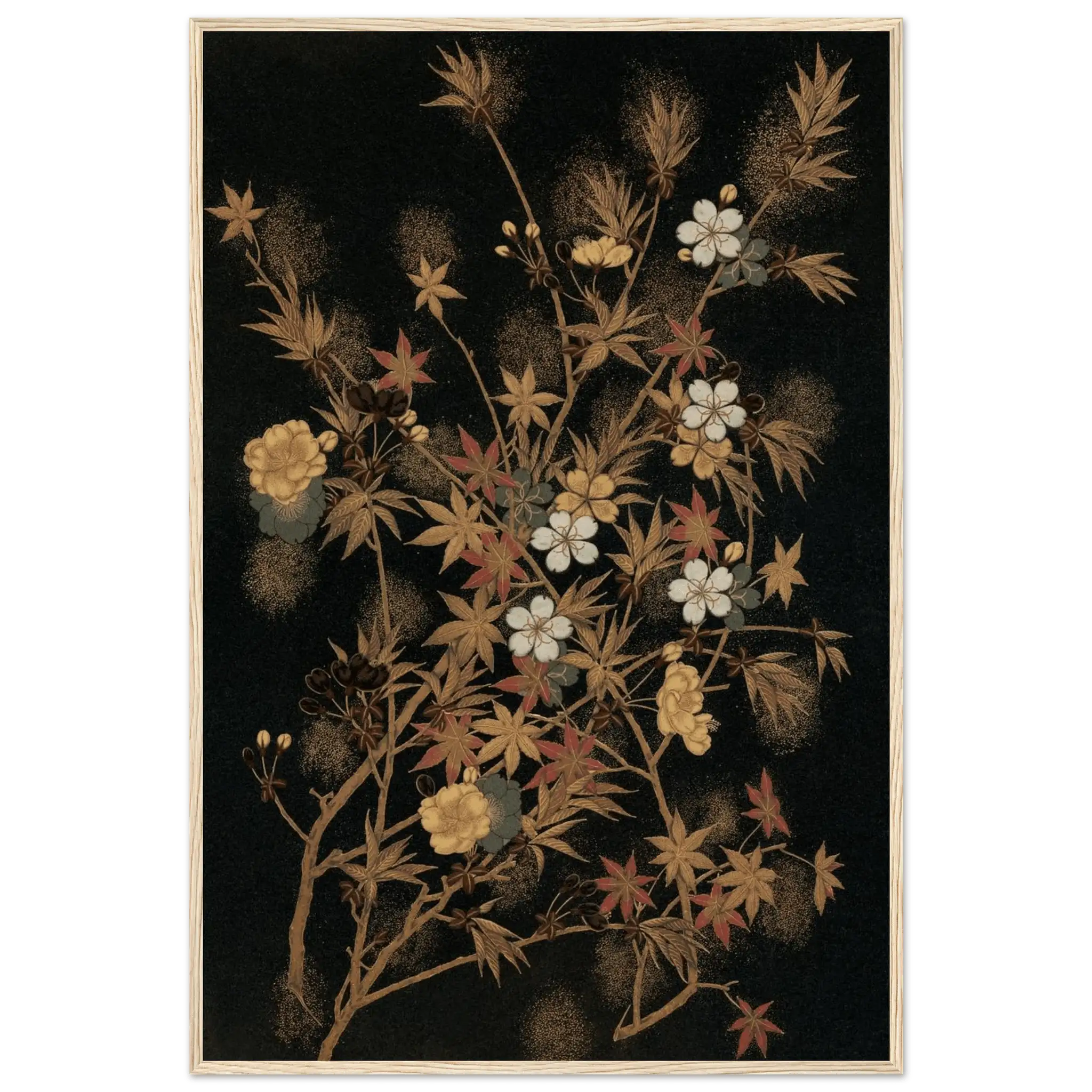 Japanische Herbstblüten - Gerahmte Eleganz - HINORI