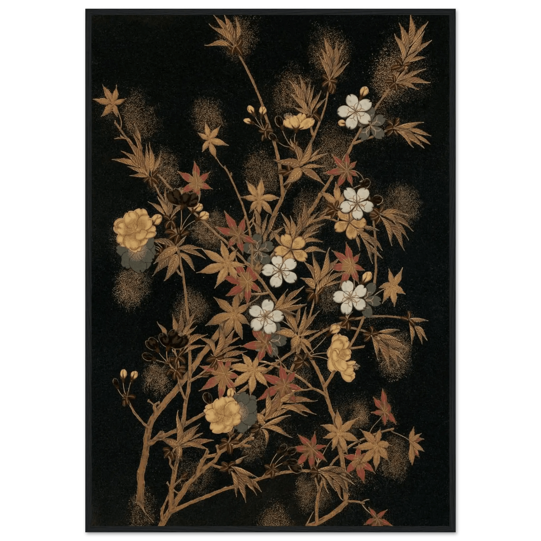 Japanische Herbstblüten - Gerahmte Eleganz - HINORI