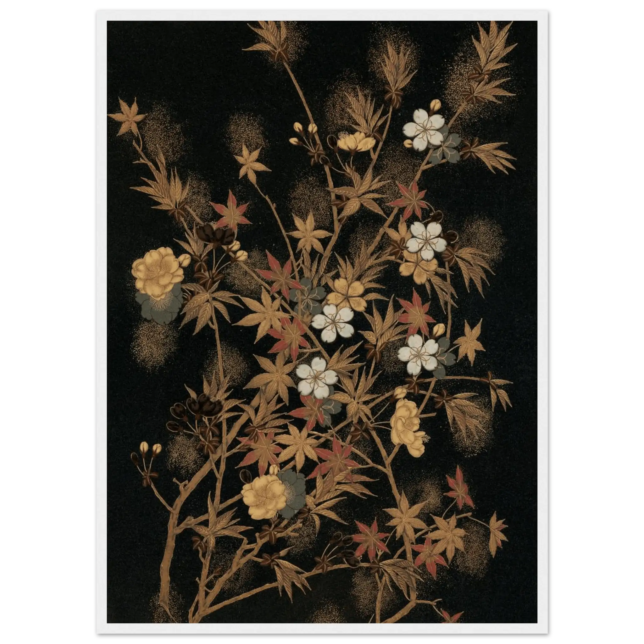 Japanische Herbstblüten - Gerahmte Eleganz - HINORI