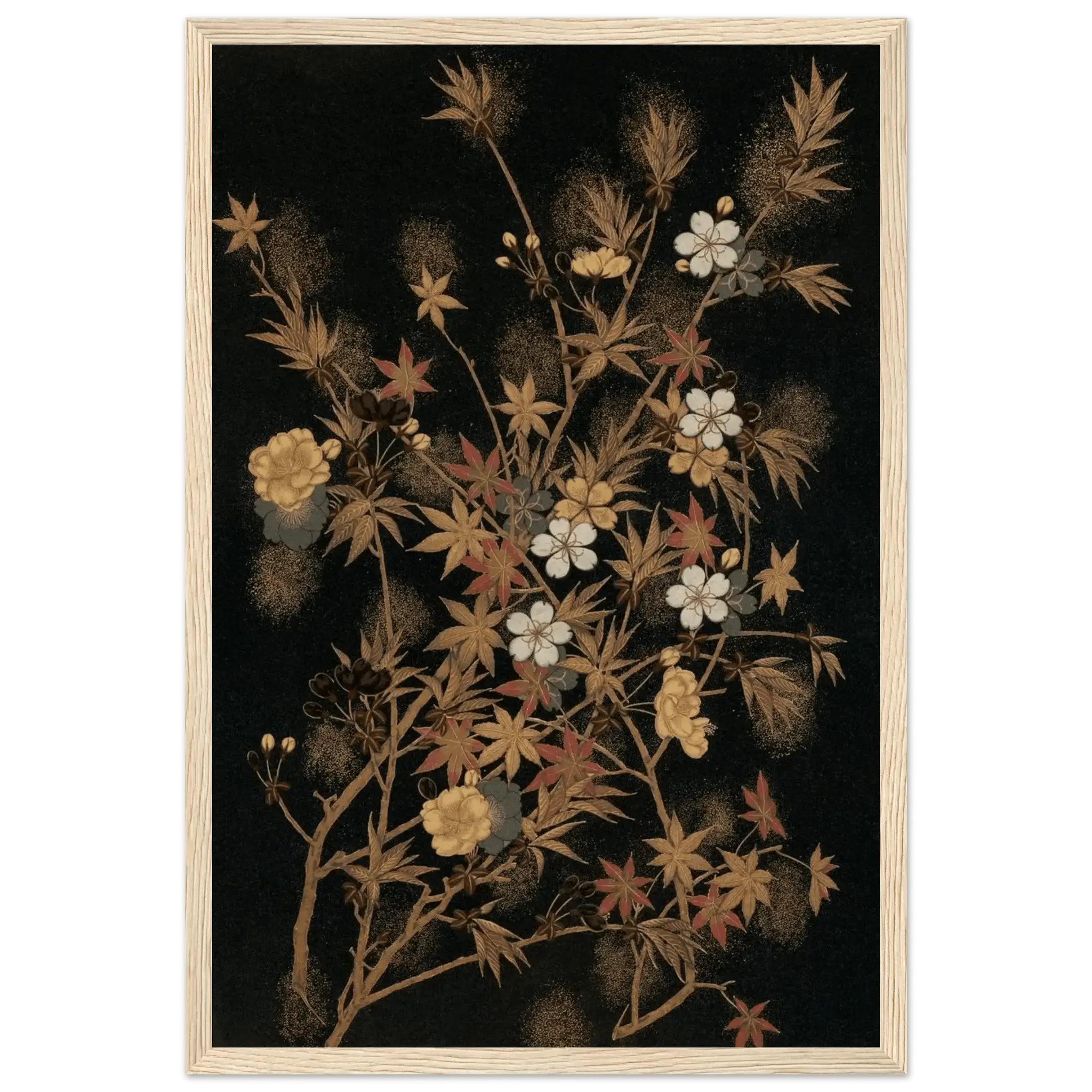 Japanische Herbstblüten - Gerahmte Eleganz - HINORI