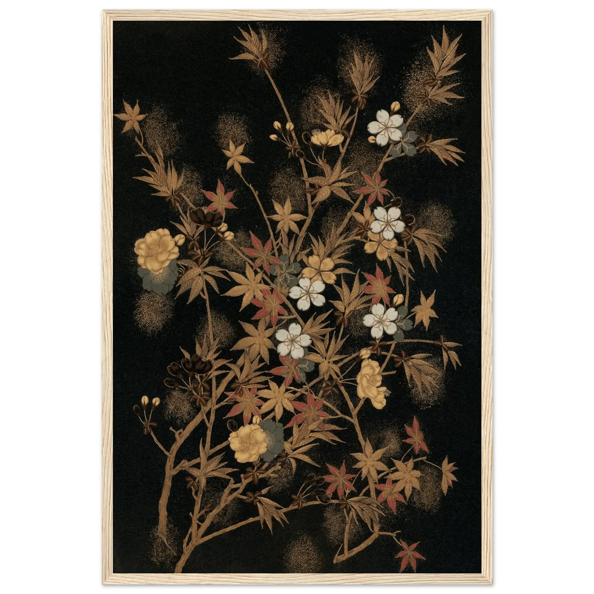 Japanische Herbstblüten - Gerahmte Eleganz - HINORI