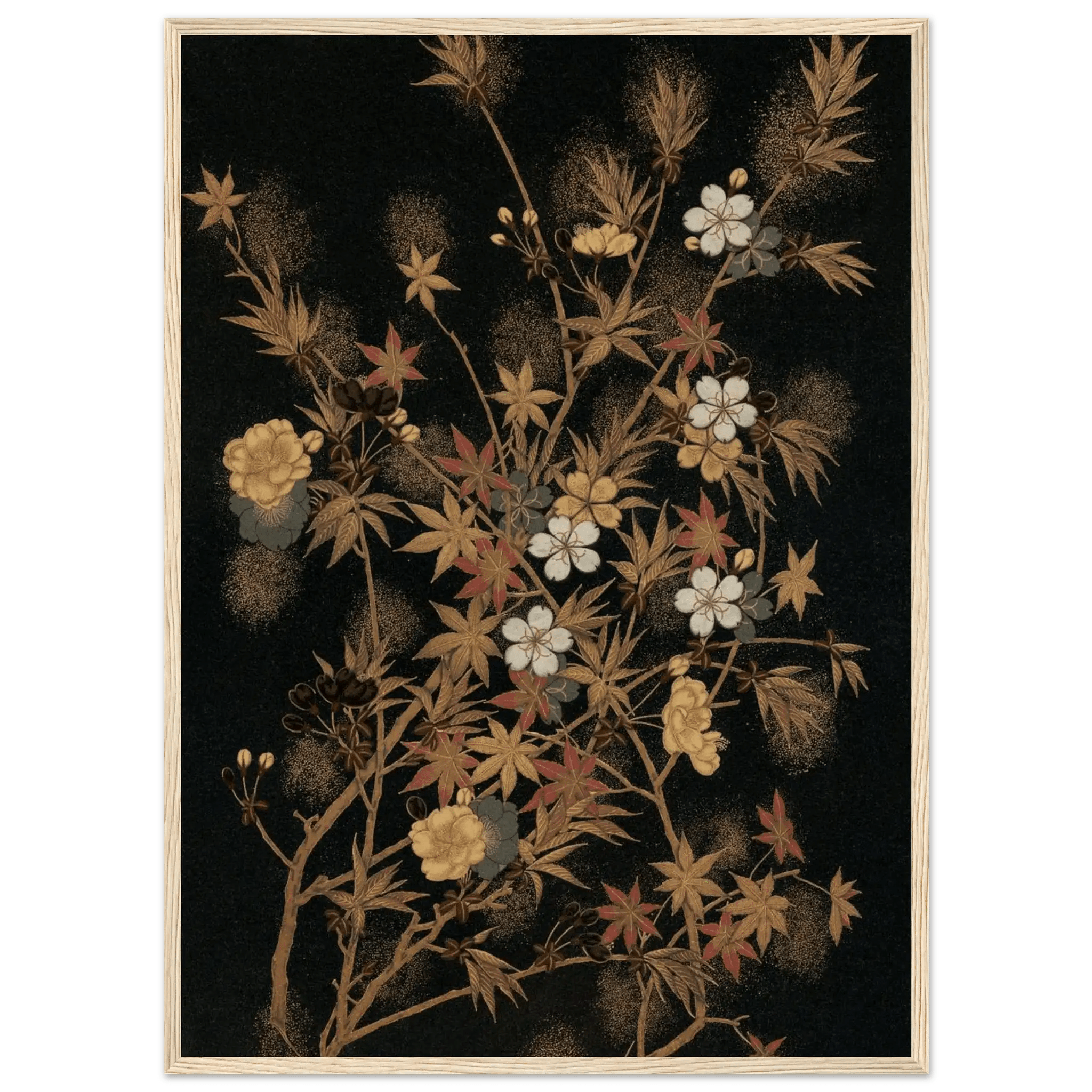 Japanische Herbstblüten - Gerahmte Eleganz - HINORI