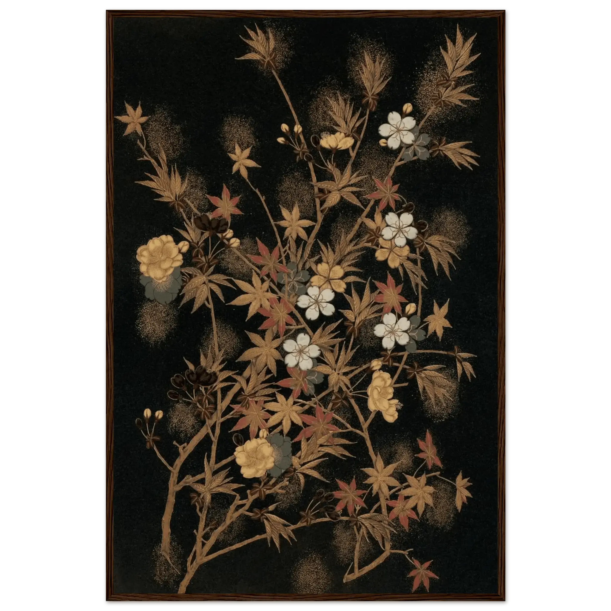 Japanische Herbstblüten - Gerahmte Eleganz - HINORI